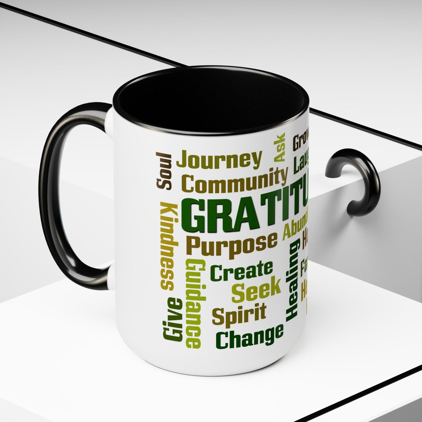 Inspirational Two-Tone Coffee Mugs,15oz, Coffee, Tea, Hot Chocolate Lovers, Gift Idea for Family, Friends and Co-Workers, for Any Occasion