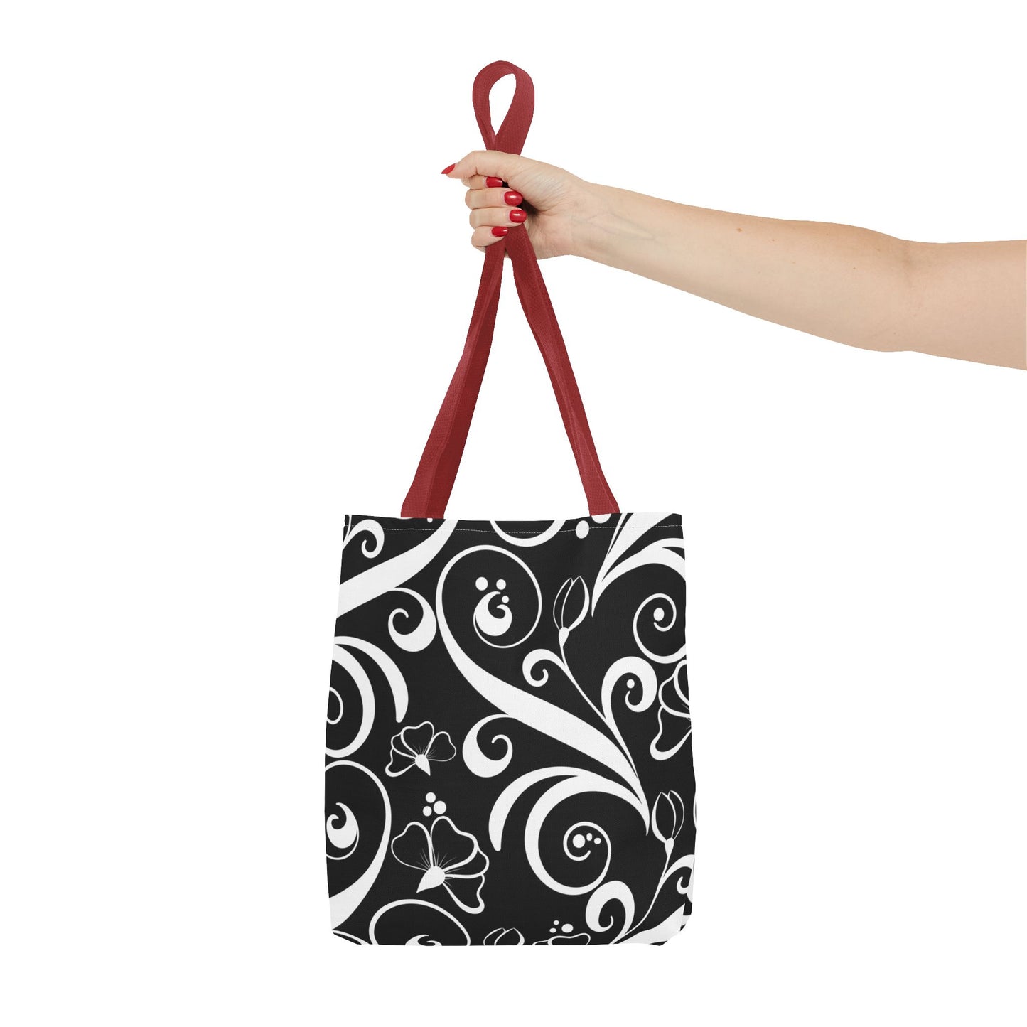 Fashionable Black and White Pattern Tote Bag (AOP), Stylish, Great Gift Idea for Birthdays, Holidays, Any Occasion for Anyone