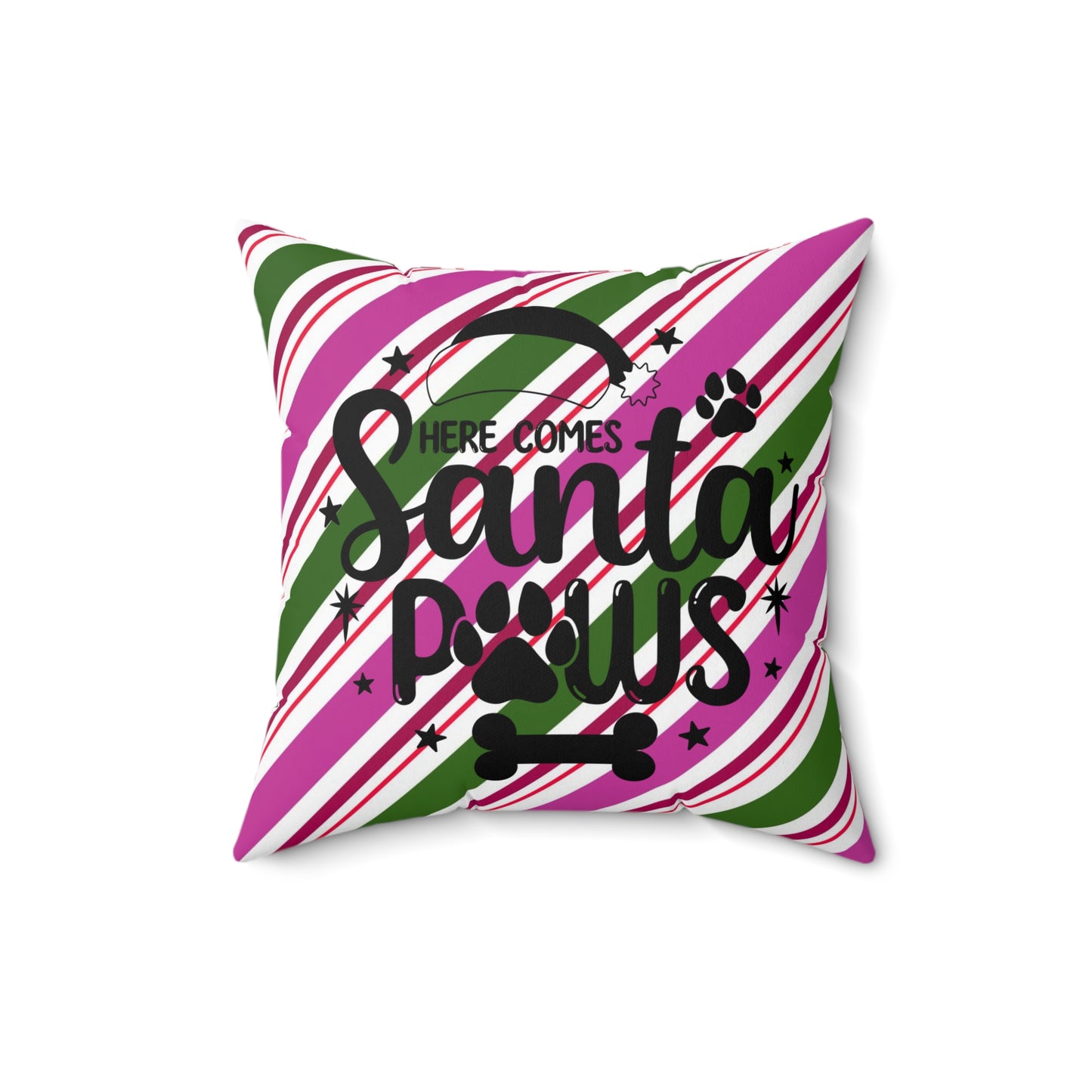 Christmas Dog Theme Spun Polyester Square Pillow, Cute Dog Christmas Quote, Pet Dog Lover's Holiday Pillow Decor, Accent for Any Room