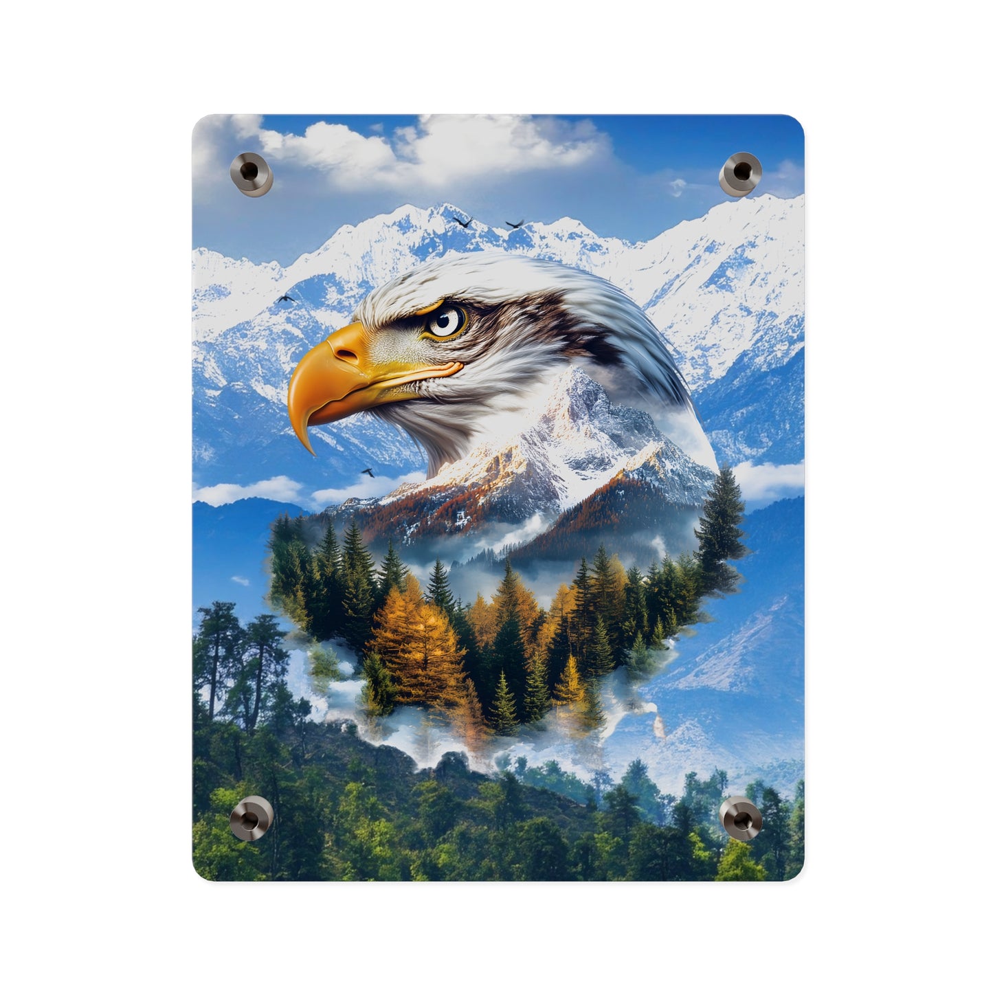 Eagle Mountain Acrylic Wall Art Panel — Patriotic Wilderness Landscape Decor