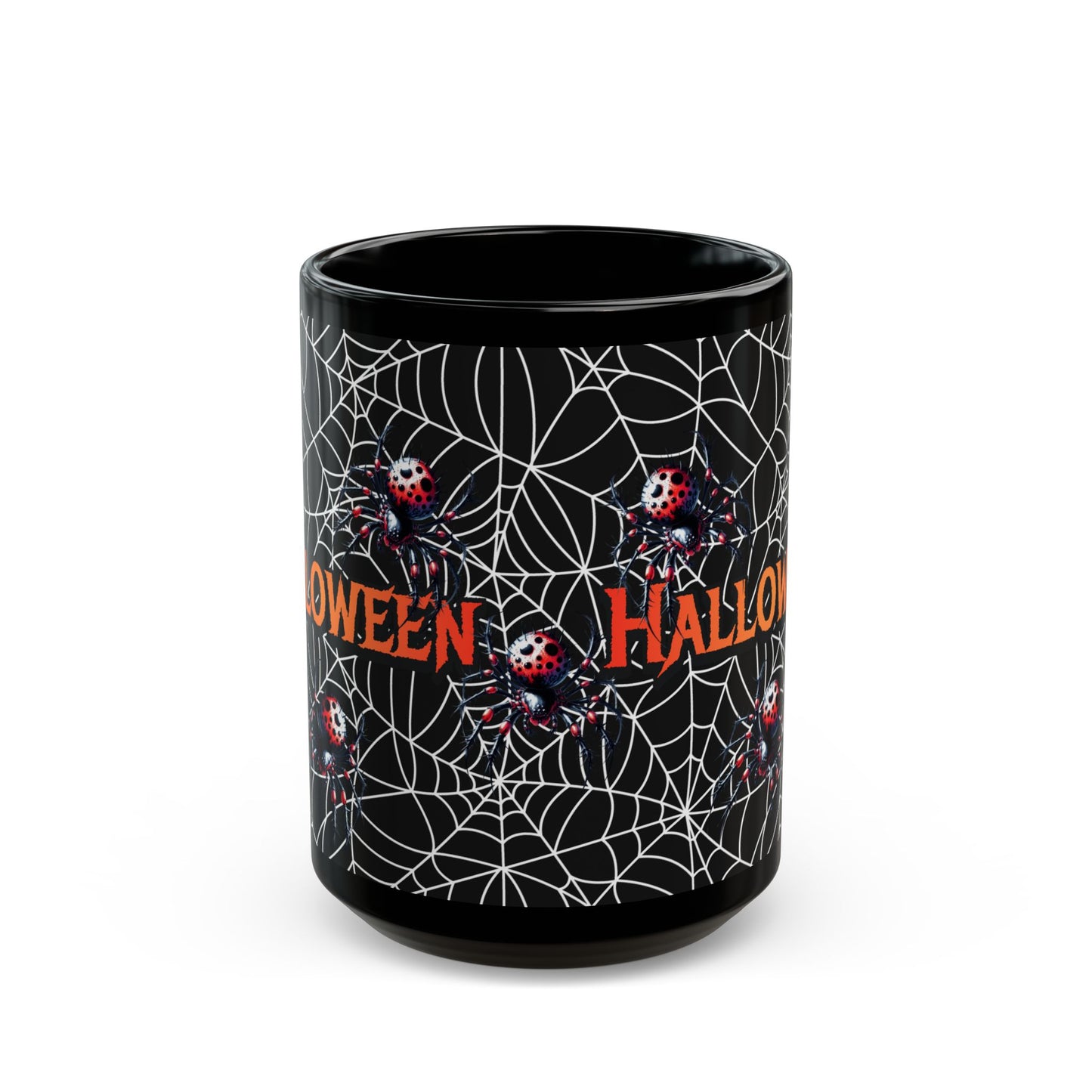 Halloween Spider Mug, Spooky Coffee Cup, Black Mug for Halloween, Halloween Decor, Fun Gift for Halloween Lovers, Unique Drinkware