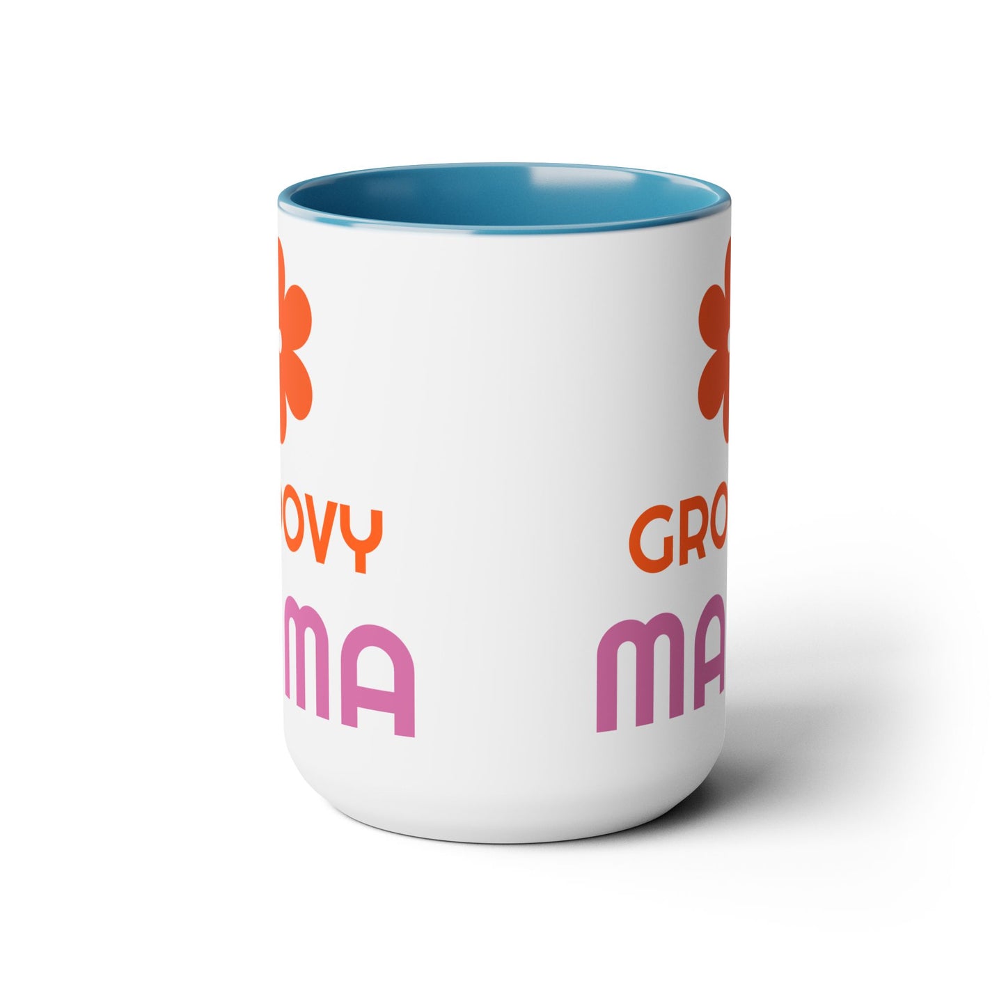 Hippie Theme Two-Tone Coffee Mugs, 15oz, Coffee, Tea, Hot Chocolate Lovers, Groovy Birthday or Any Occasion Gift Idea for Her, for Moms
