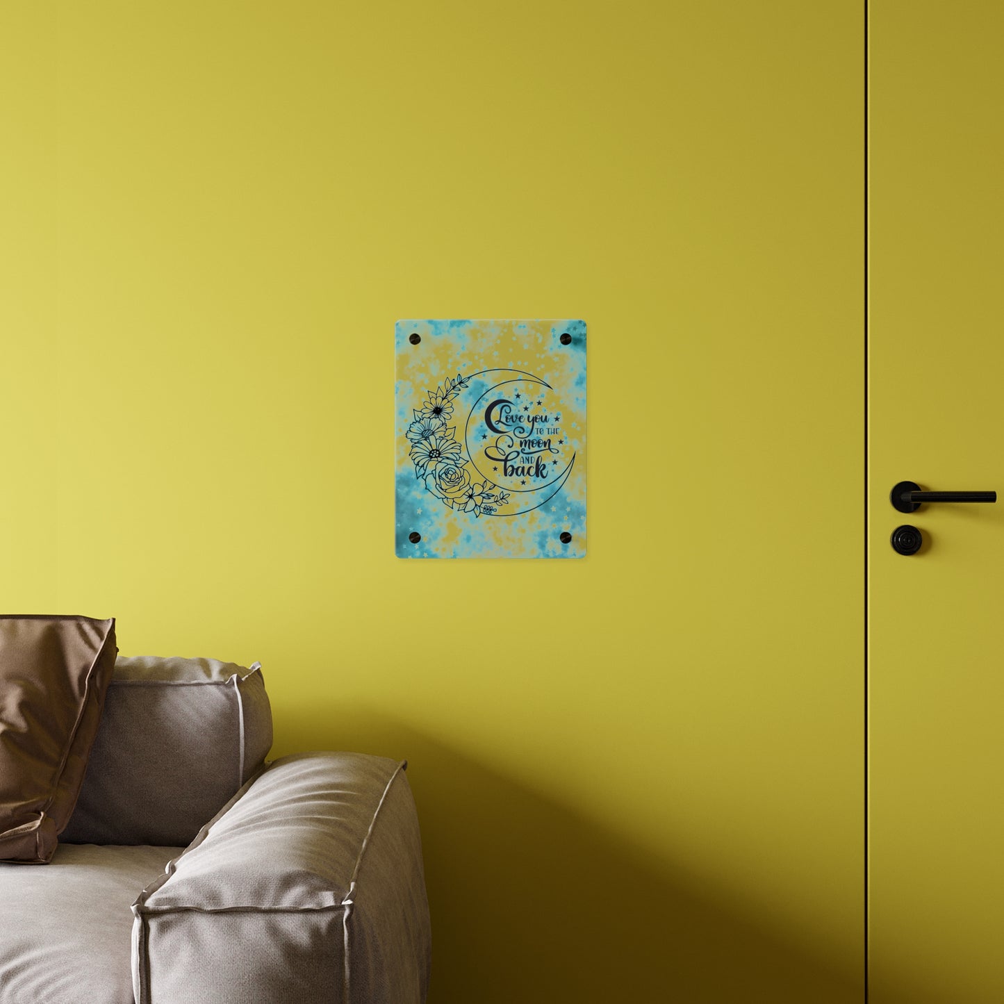 Starry Love You To The Moon And Back Acrylic Wall Art Panel, Beautiful Decor for Any Room, Accent for Any Room, Great Gift Idea for Any Occasion