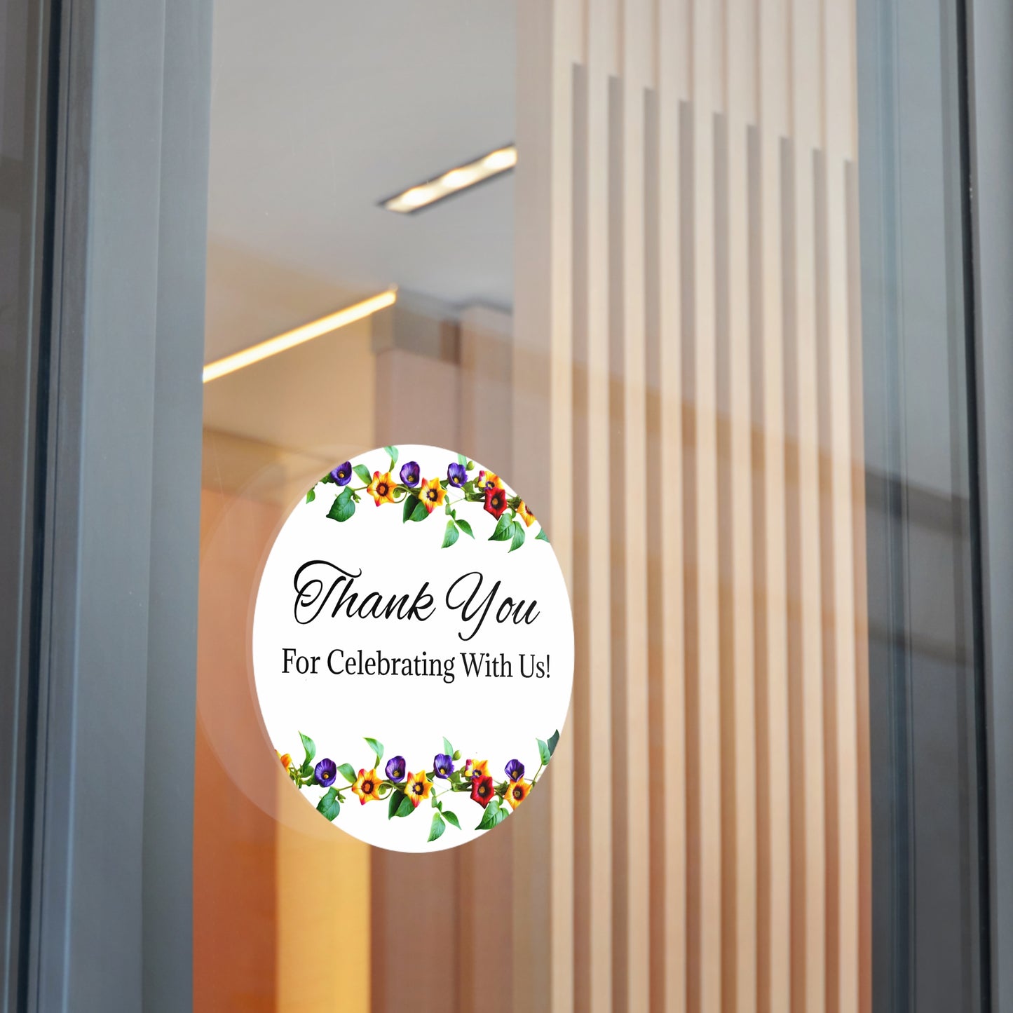 Floral Wedding Thank You Custom Stickers, Cute Round Labels for Gifts, Party Favors, Scrapbook, Invitations, Celebrations