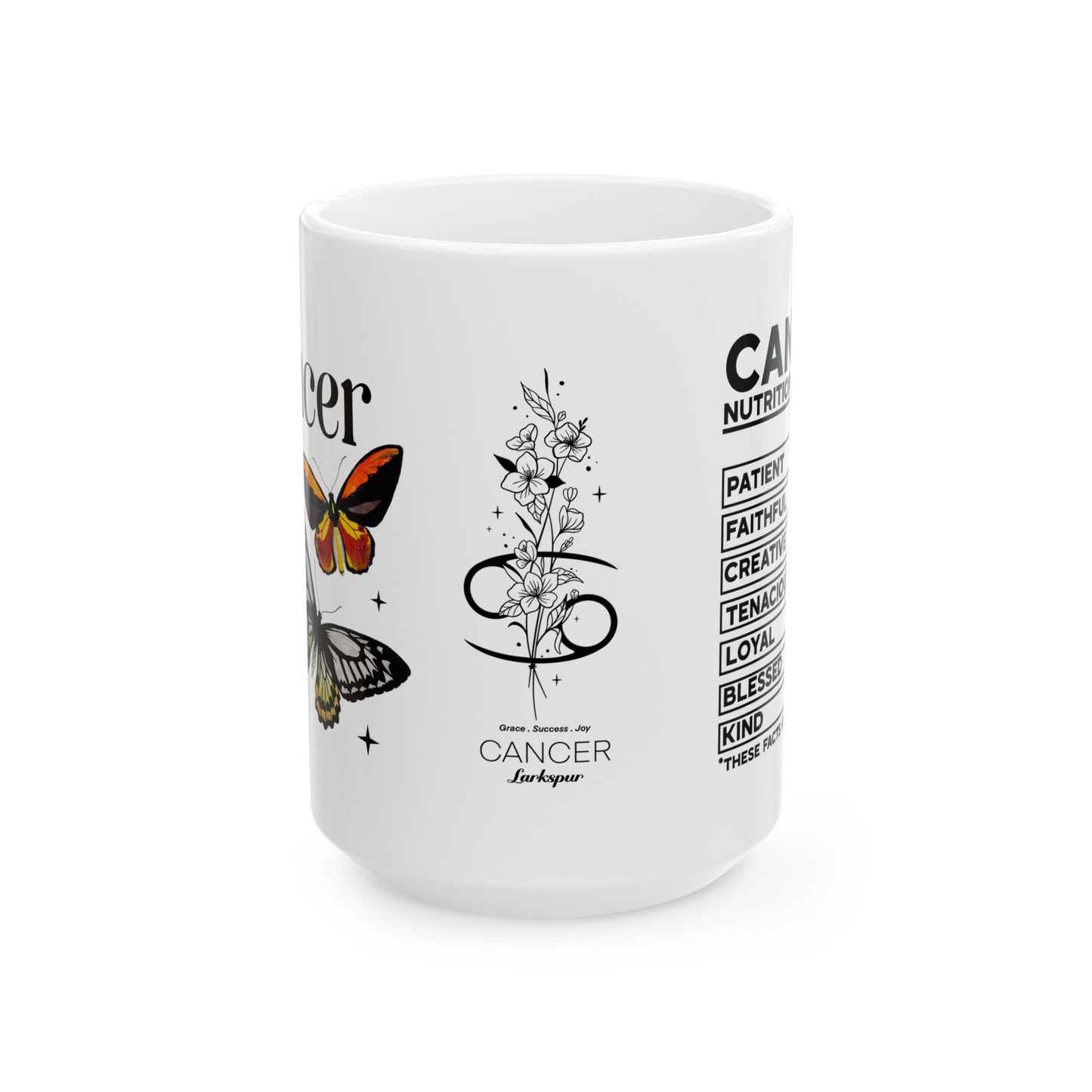 Cancer Zodiac Ceramic Mug – Empowering Design for Zodiac Lovers