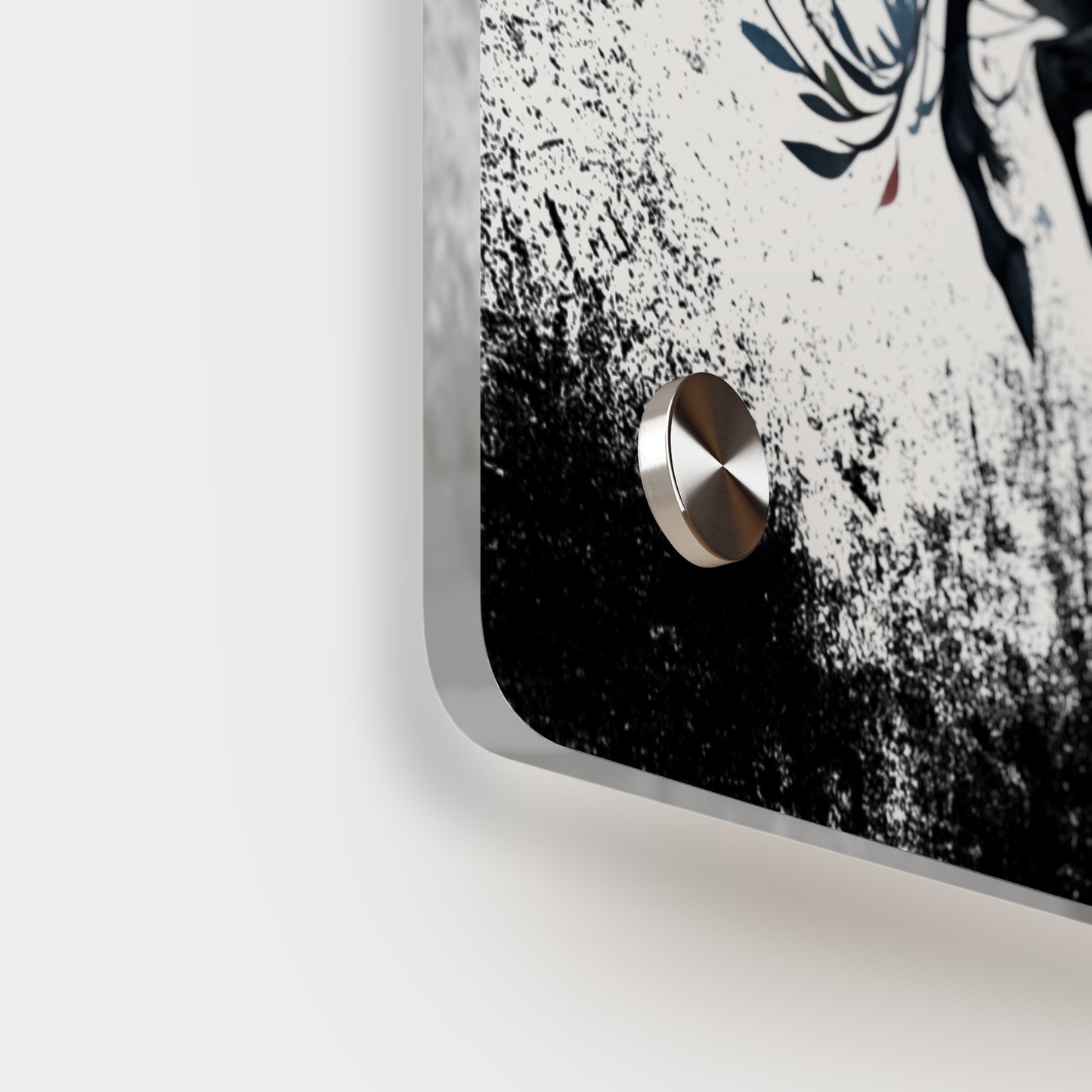 Floral Horse Acrylic Wall Art Panel - Modern Home Decor