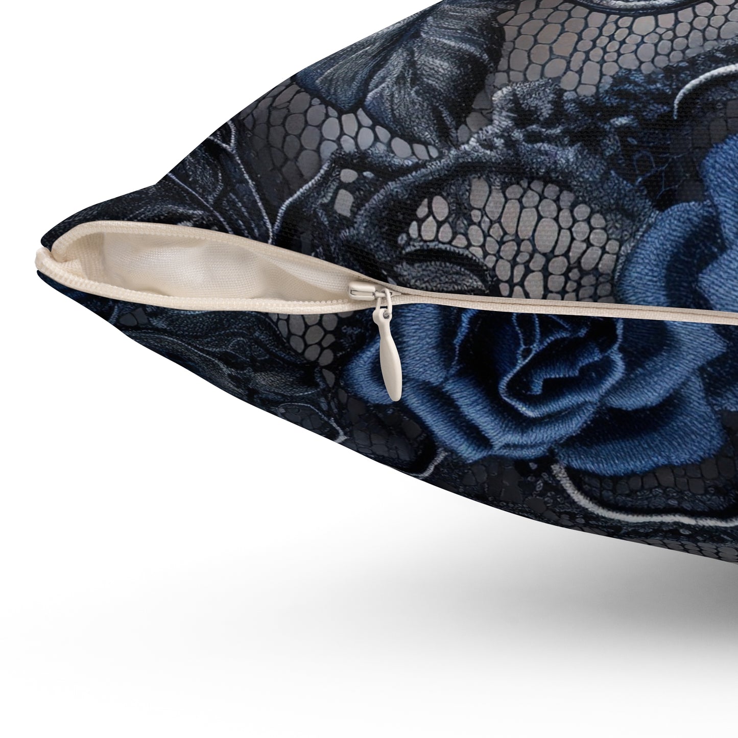 Gothic Elegant Blue Rose Square Pillow | Floral Home Decor, Cozy Living Room Accent, Perfect Gift for Mother's Day or Birthdays