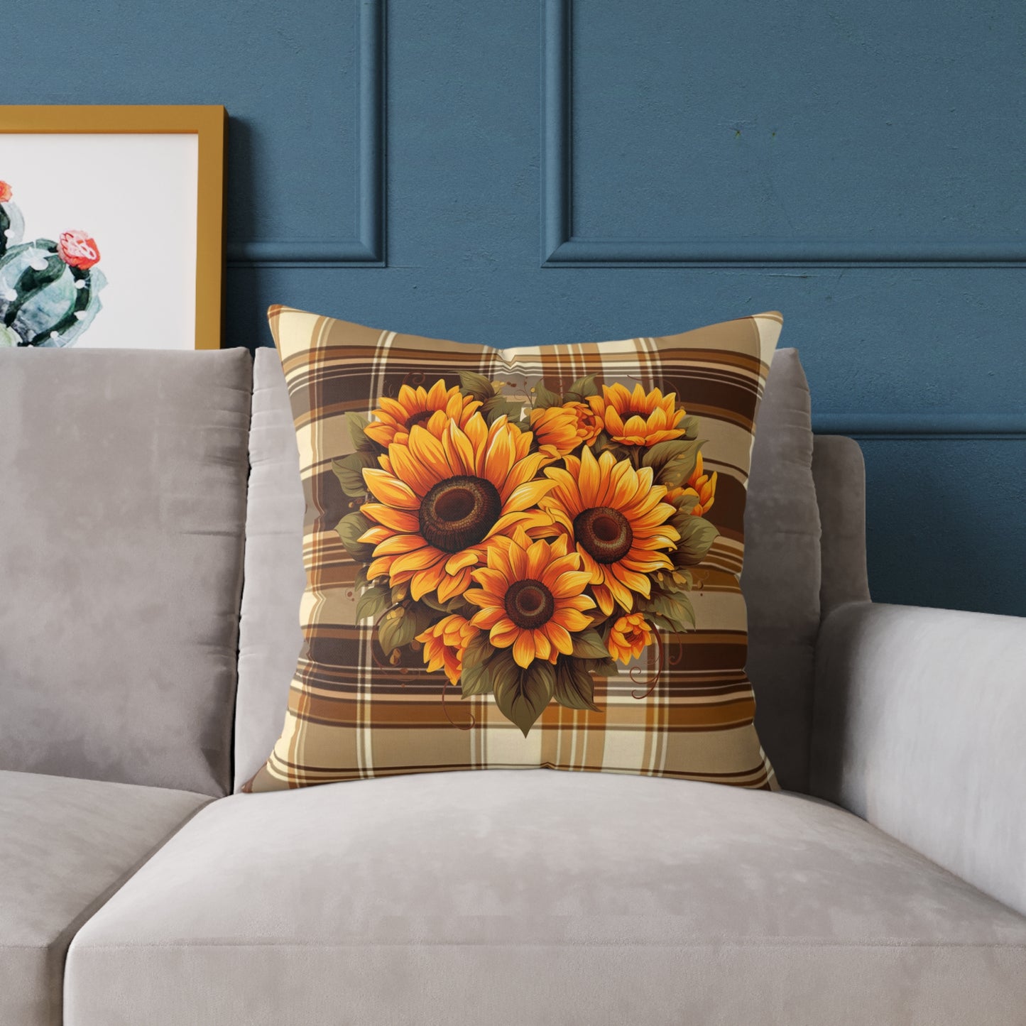 Fall Decor Square Poly Canvas Pillow, Beautiful Two-Sided Fall Decor Pillow for Home or Office, Stylish Fall Accent for Any Room