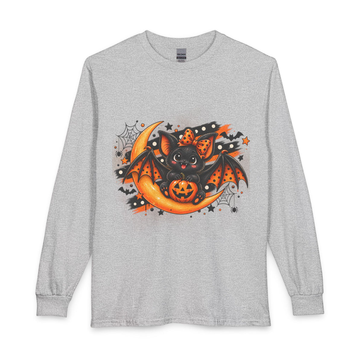 Halloween Bat and Jack-O'-Lantern Long Sleeve T-Shirt