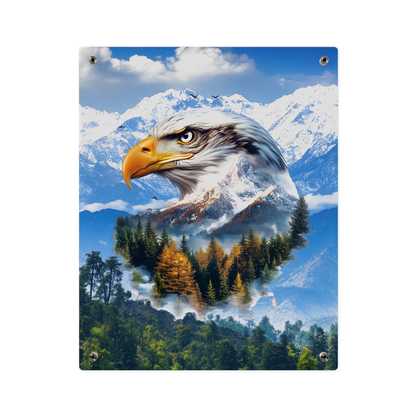 Eagle Mountain Acrylic Wall Art Panel — Patriotic Wilderness Landscape Decor