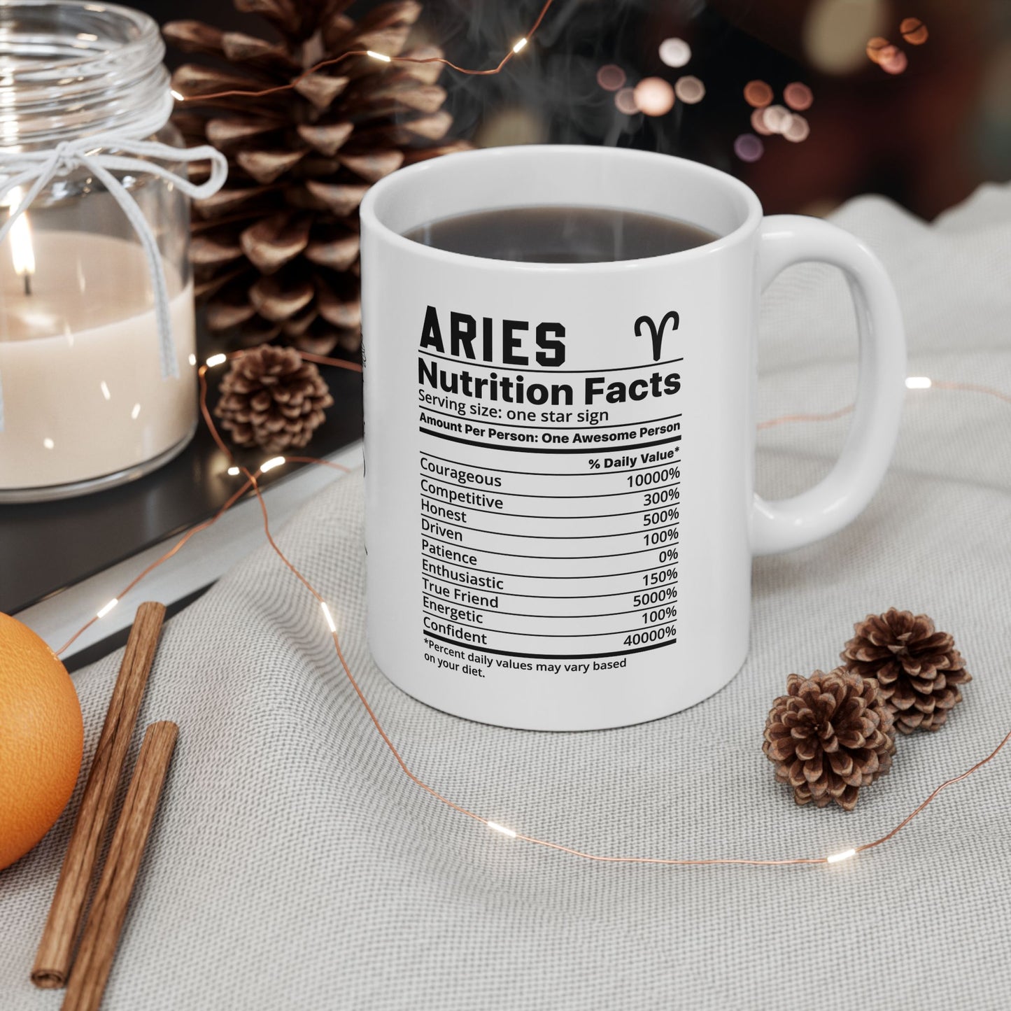 Zodiac Aries Ceramic Coffee Mug (11oz, 15oz) - Astrology Gift for Star Sign Lovers