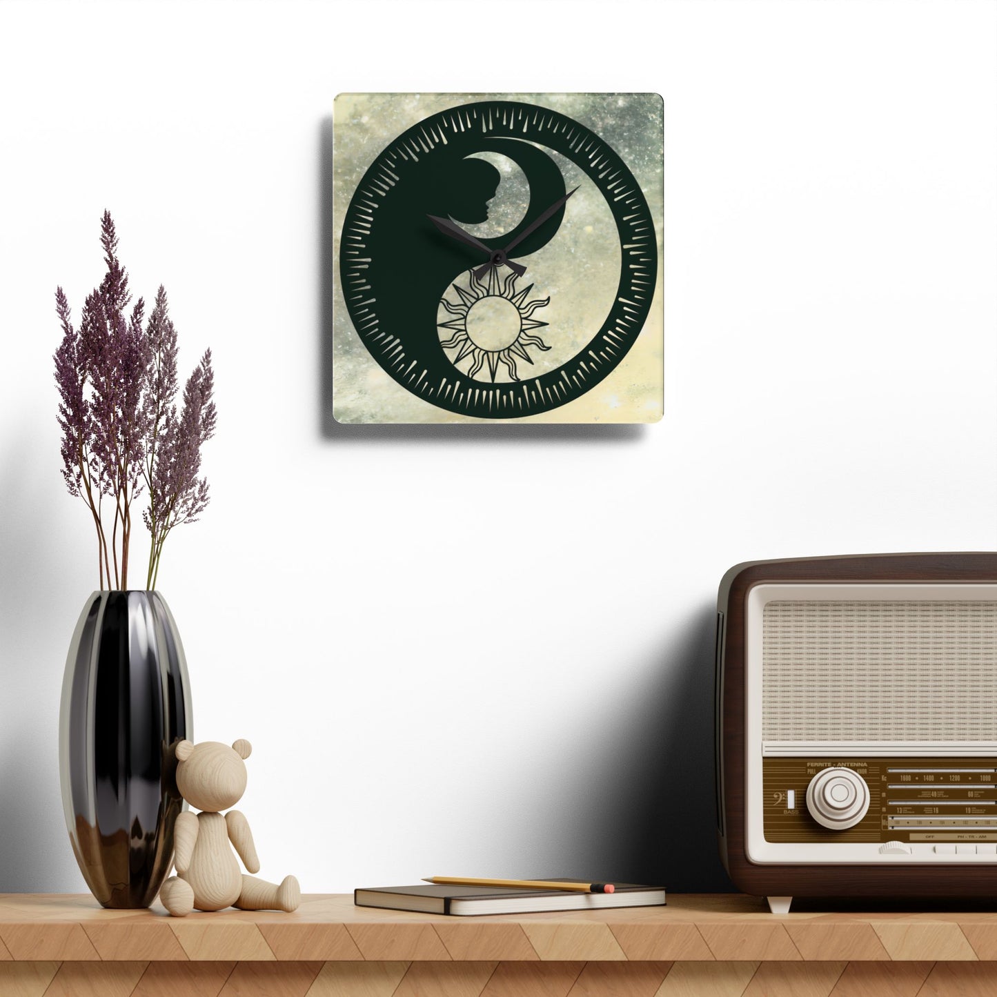 Cosmic Dance Acrylic Wall Clock - Celestial Space Home Decor