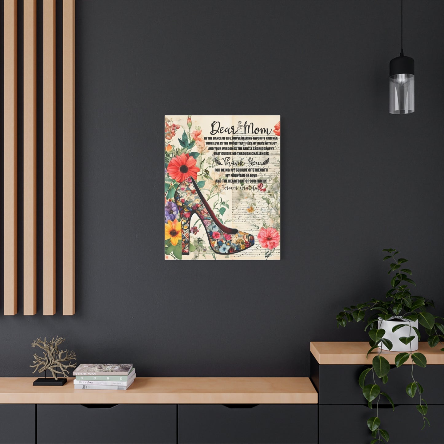 Inspirational Floral Canvas Wall Art for Mom - Perfect Gift for Mother's Day