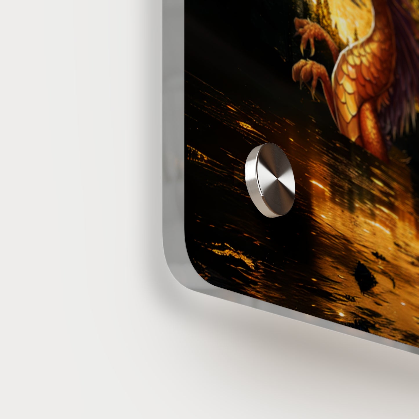 Gothic Theme Acrylic Wall Art Panel, Purple Dragon with Moon Background, Dragon Lovers, For Anyone, Accent for Any Room