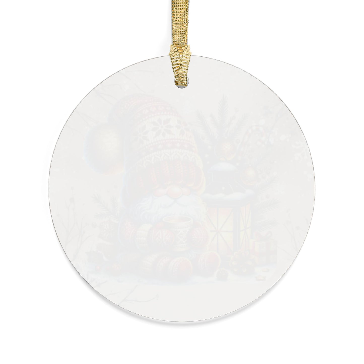 Festive Christmas Acrylic Ornaments - Santa Gnome Design for Holiday Decor