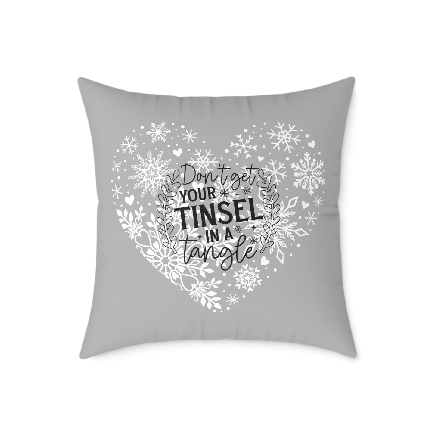 Holiday Funny Square Poly Canvas Pillow, Beautiful two-sided Holiday Decor. Holiday Humor for Home or Office, Accent for Any Room