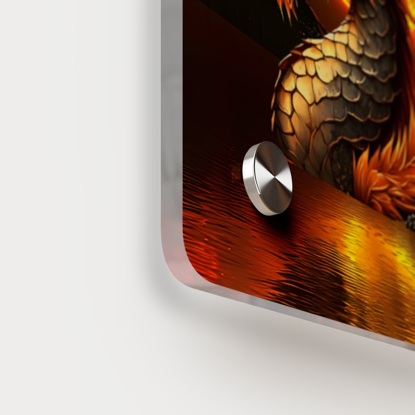 Gothic Theme Acrylic Wall Art Panels, Beautiful Dragon with Moon Background Decor, Accent for Any Room, Dragon Lovers, for Anyone