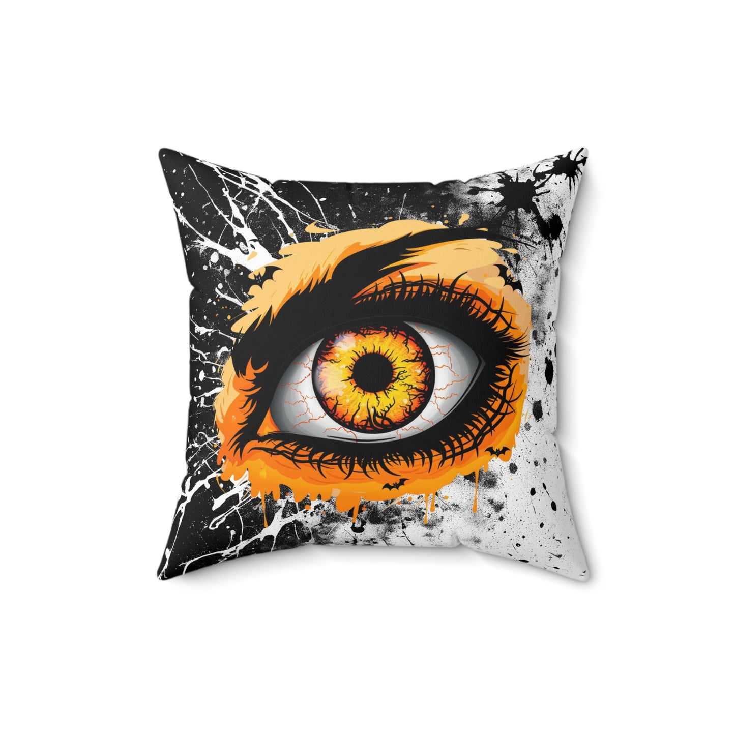 Halloween Theme Spun Polyester Square Pillow, One Monster Eyeball Halloween Decor, Accent for the Holiday, Halloween and Monster Lovers