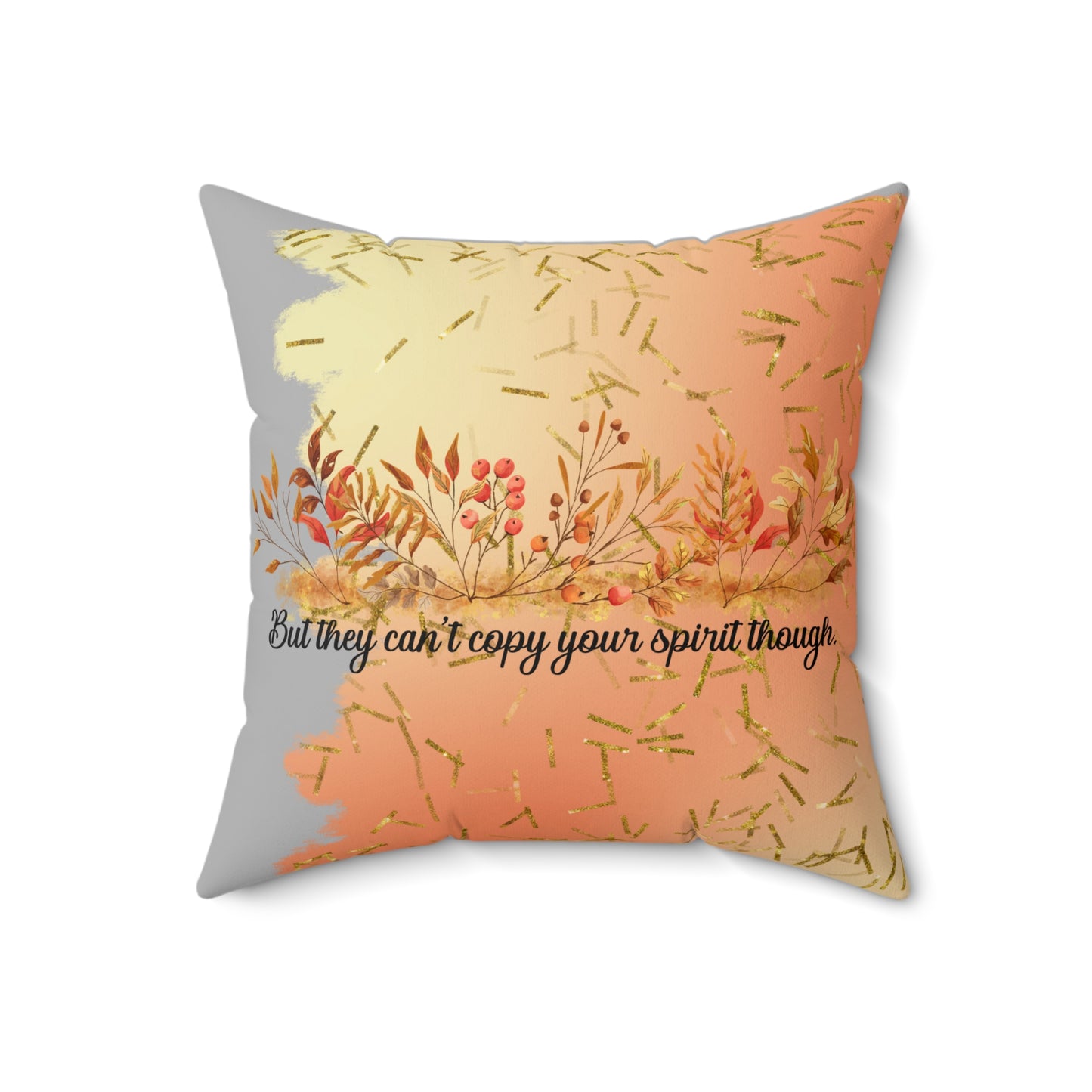 Inspirational Fall Floral Pillow, Cozy Home Decor, Unique Gift, Motivational Quote, Throw Pillow for Relaxation or Celebrations