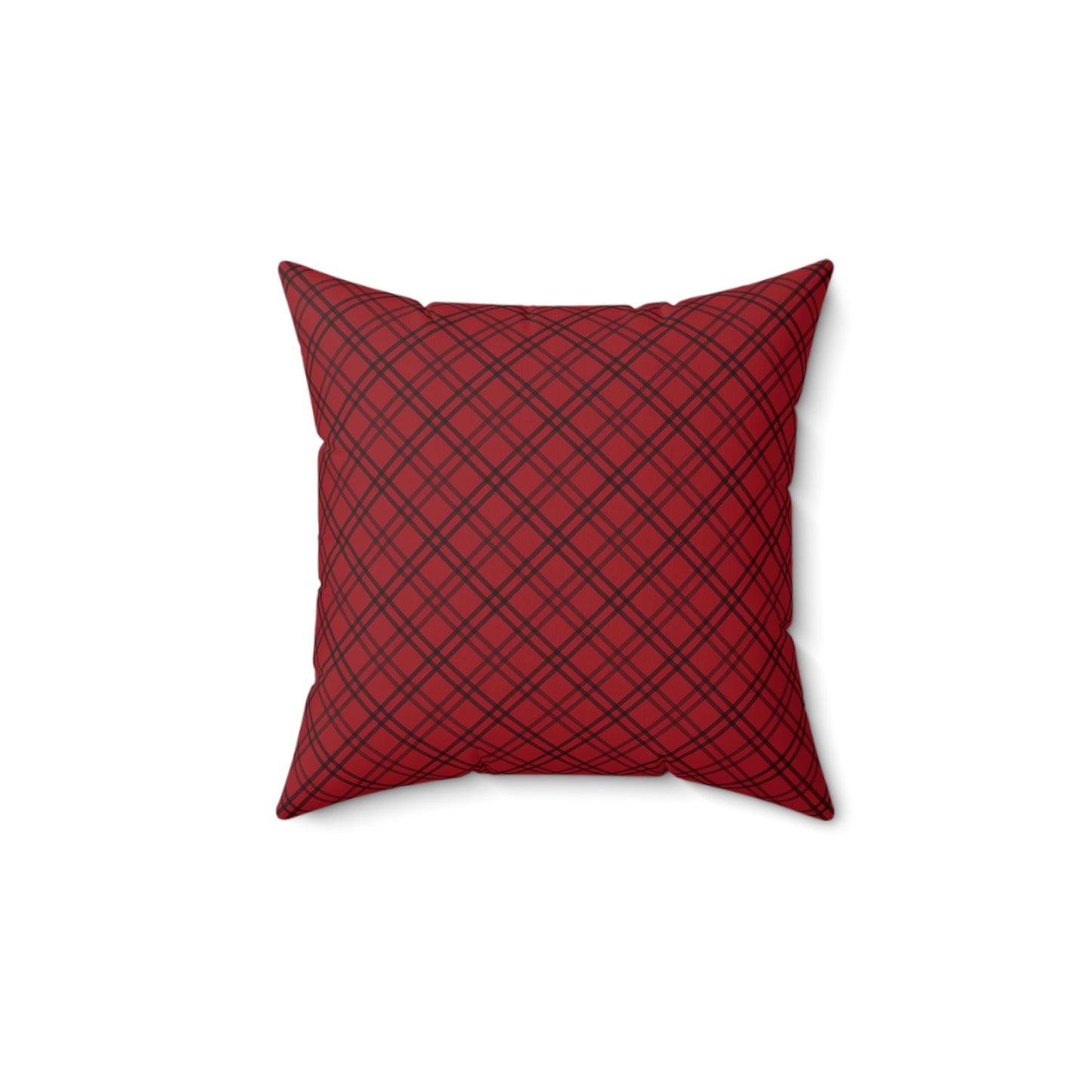 Spun Polyester Square Pillow - Christmas Plaid Heart Floral Design Accent Pillow, Holiday Decor for Any Room for Home or Office