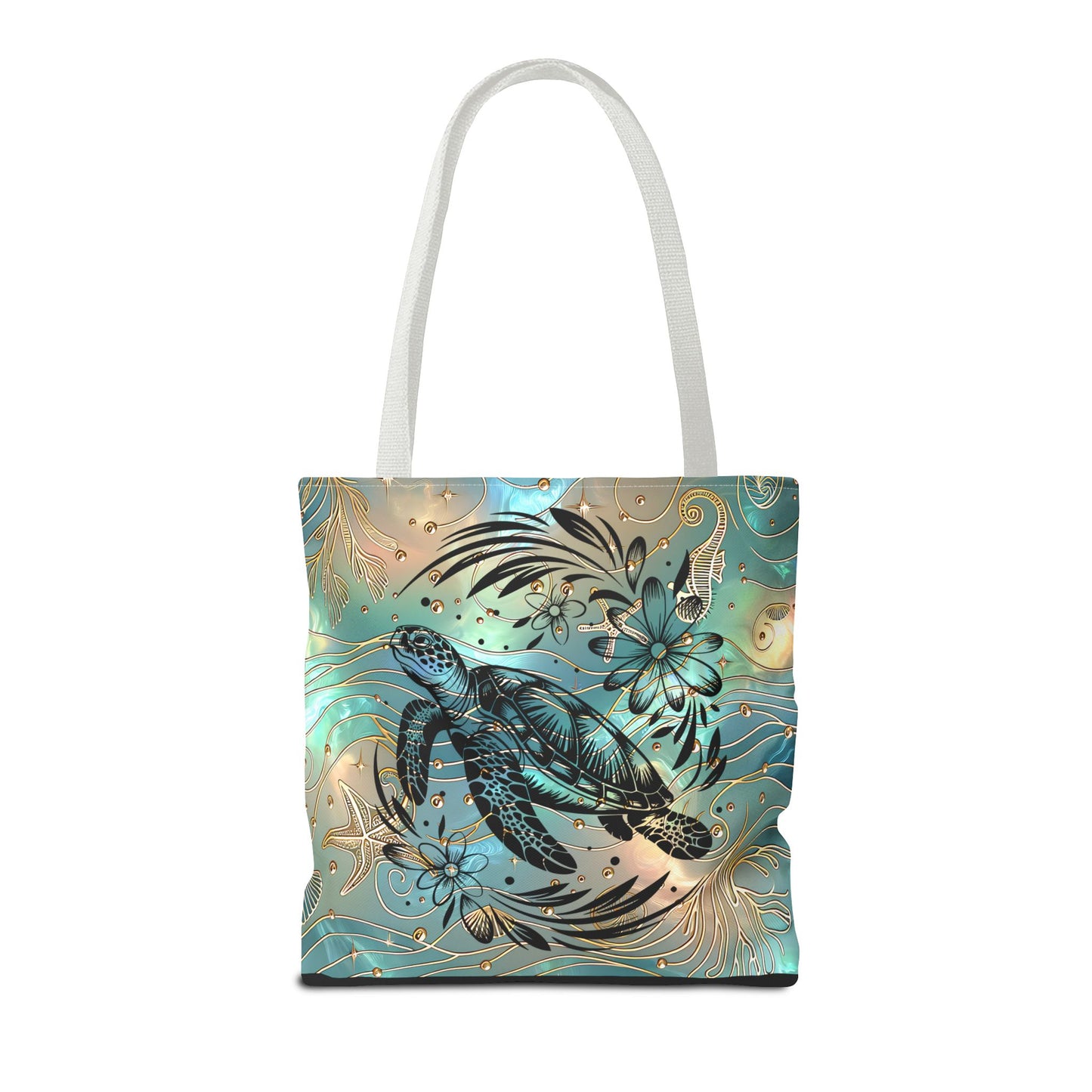 Ocean-Inspired Turtle Tote Bag - Beach Lover's Canvas Eco-Friendly Summer Gift