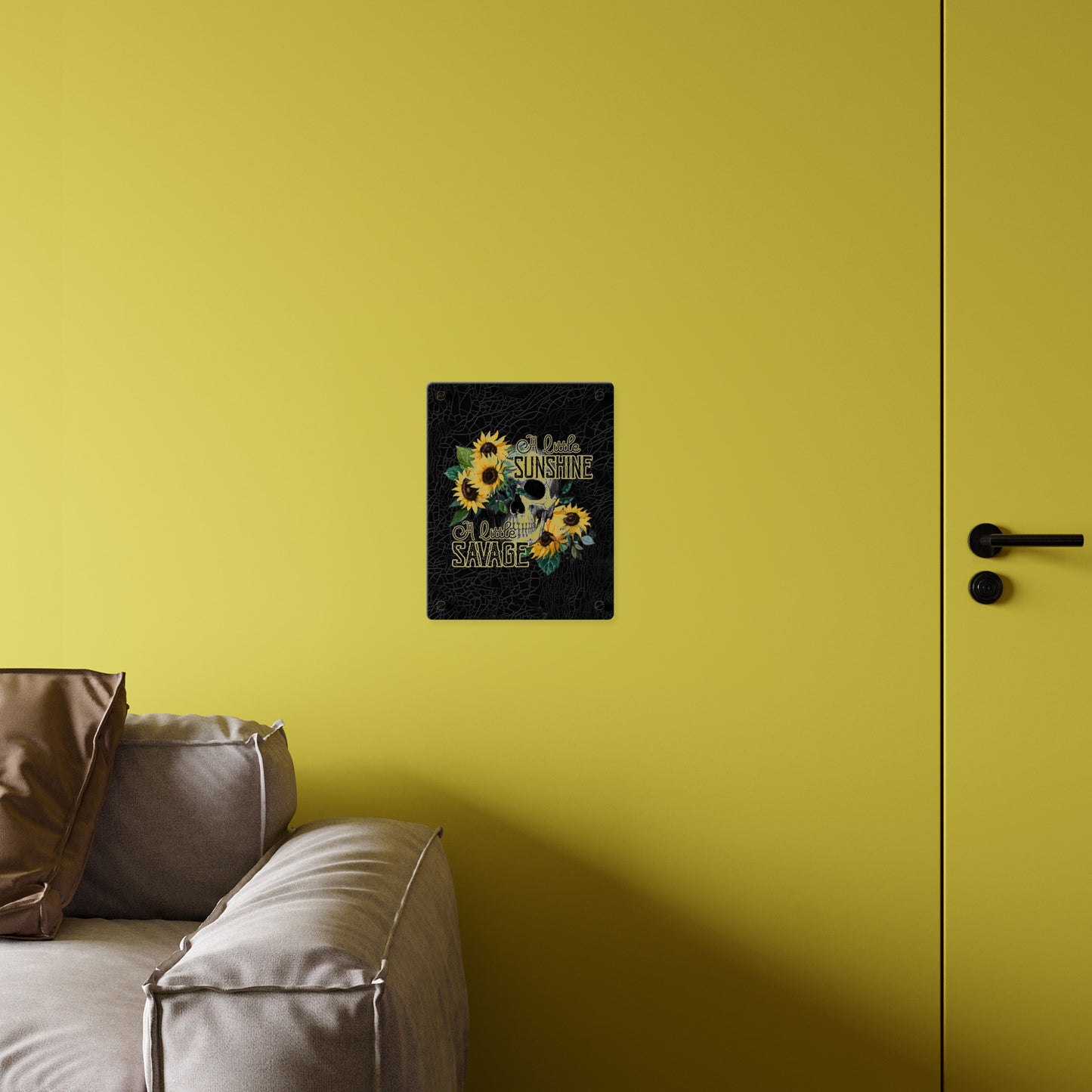 Acrylic Wall Art Panel- 'A Little Sunshine, A Little Savage' Design with Sunflowers