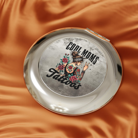 Cool Moms Tattoos Compact Travel Mirror – Perfect for On-the-Go Beauty!