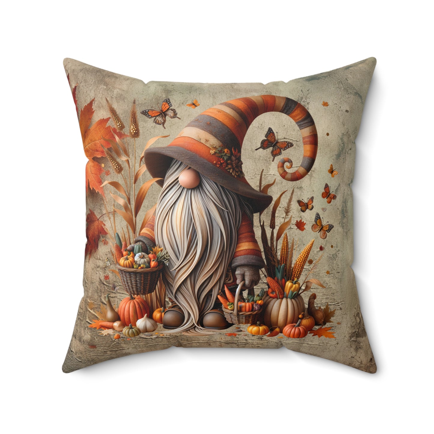 Autumn Gnome Pillow, Cozy Home Decor, Fall Cushion, Harvest Gift, Seasonal Accent Pillow, Thanksgiving Decor, Gnome Design