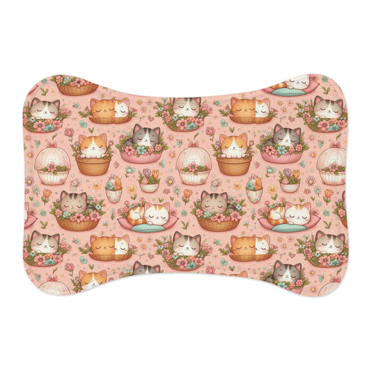 Cute Cat and Dog Pet Feeding Mats, Adorable Cat Design, Dog Bowl Mat, Pet Decor, Gift for Pet Lovers, Cat Lover Supplies