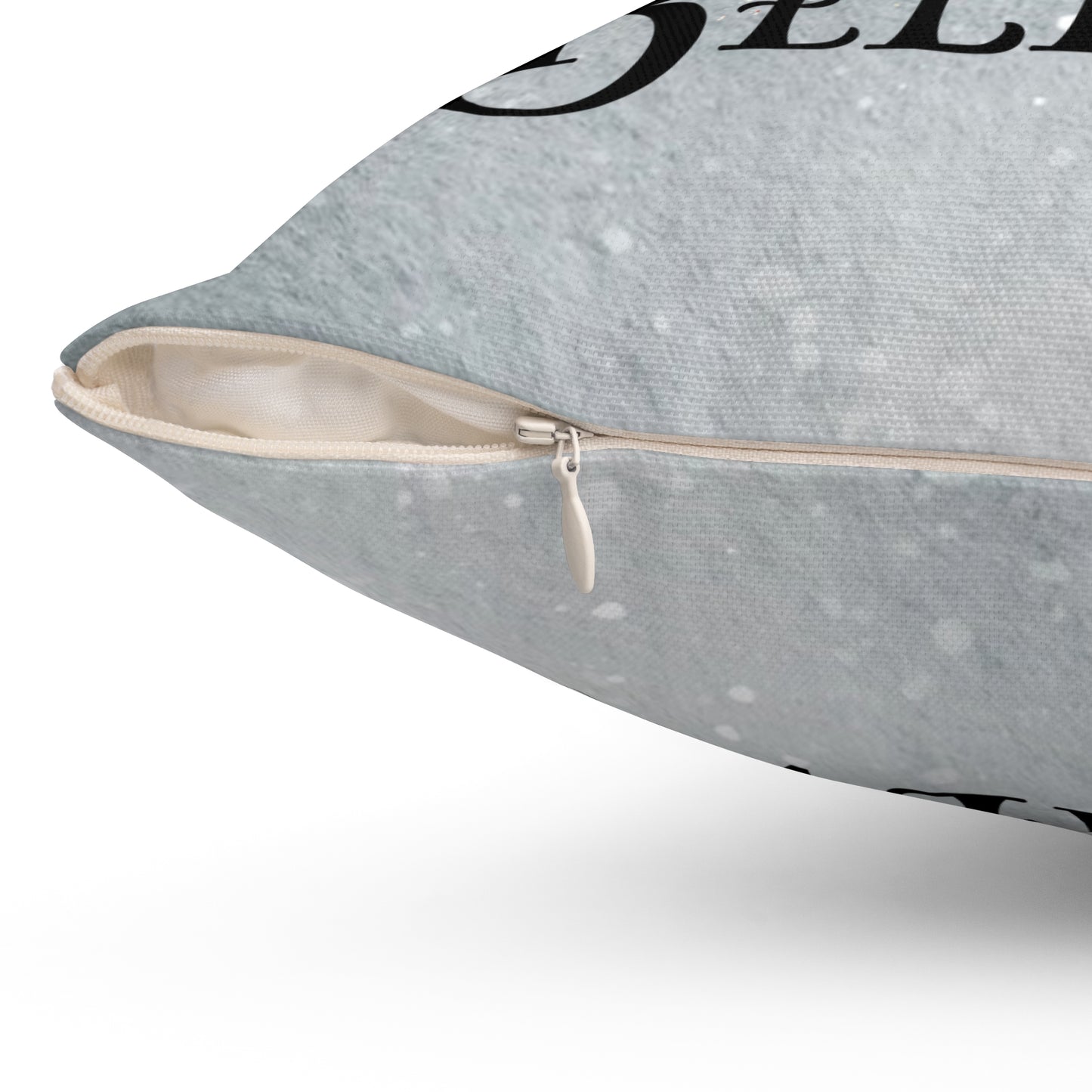 Christmas Train Decor Pillow - 'Believe' Spun Polyester Square Cushion Holiday Decor