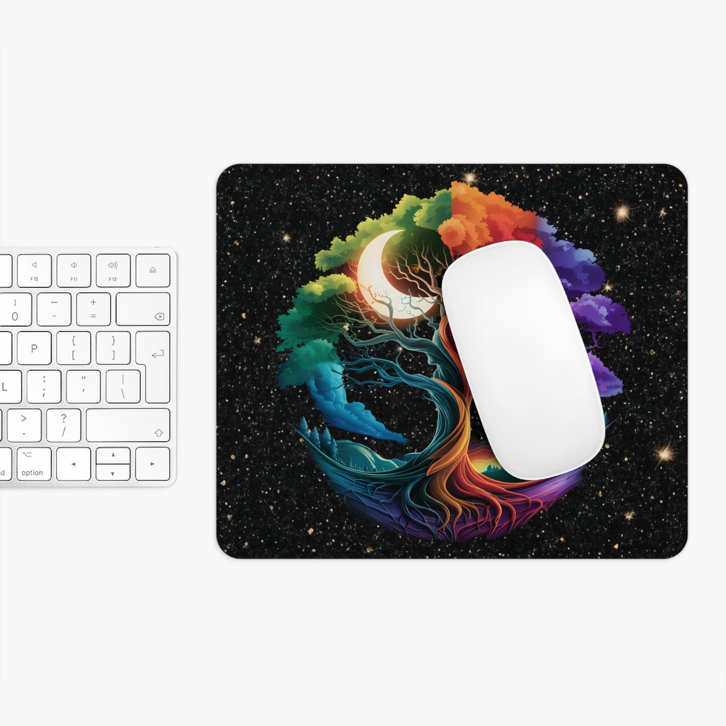 Colorful Cosmic Tree Desk Mouse Pad - Perfect for Nature Lovers