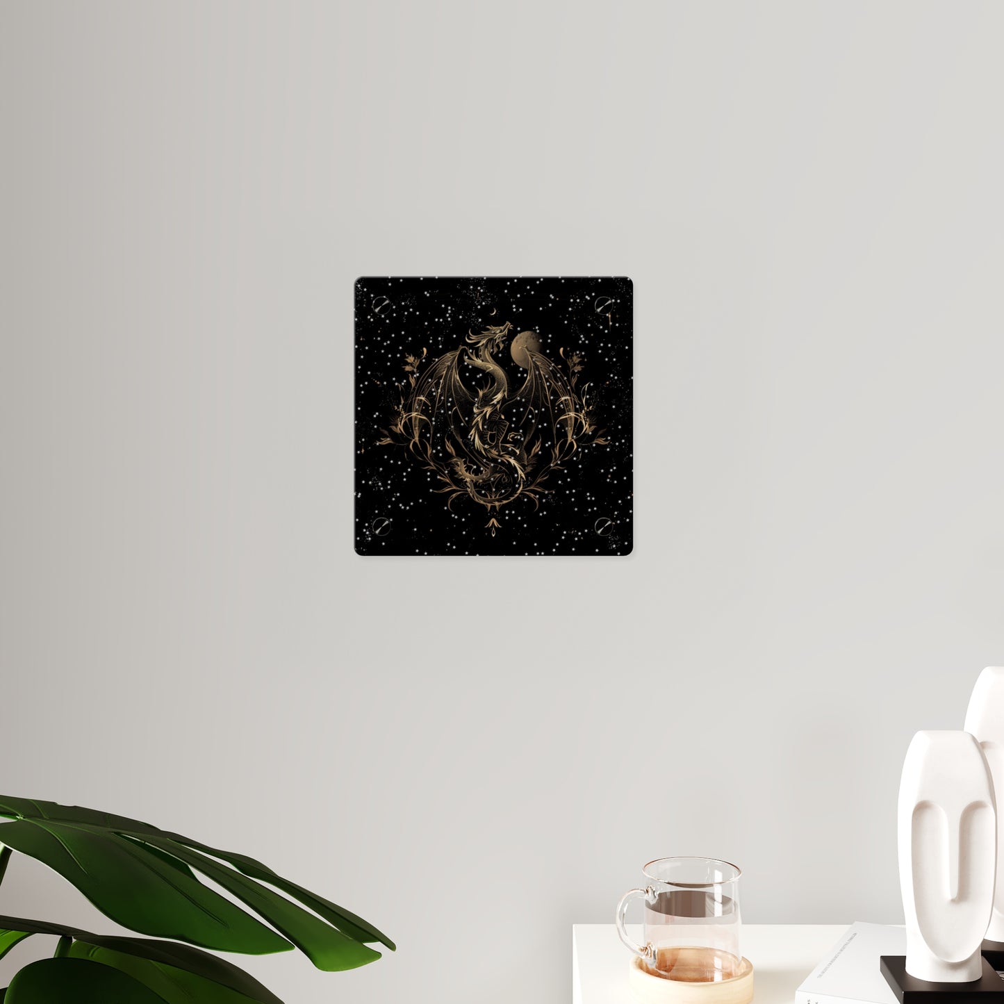 Sleek Dragon Acrylic Wall Art Panel - Celestial Decor for Fantasy Lovers