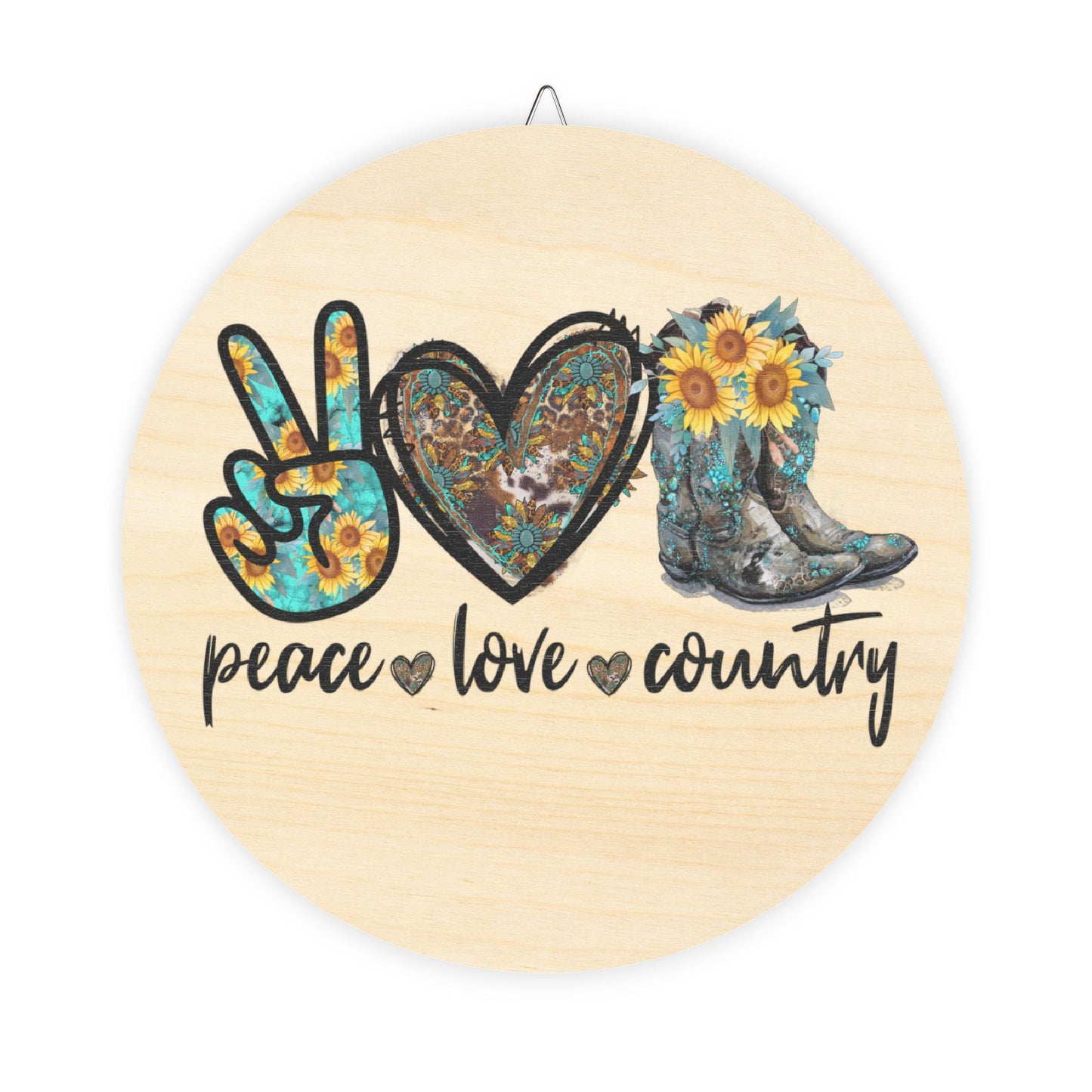 Country Rustic Charm Wood Sign - Peace Lovers Country Life Home Office Decor Gift