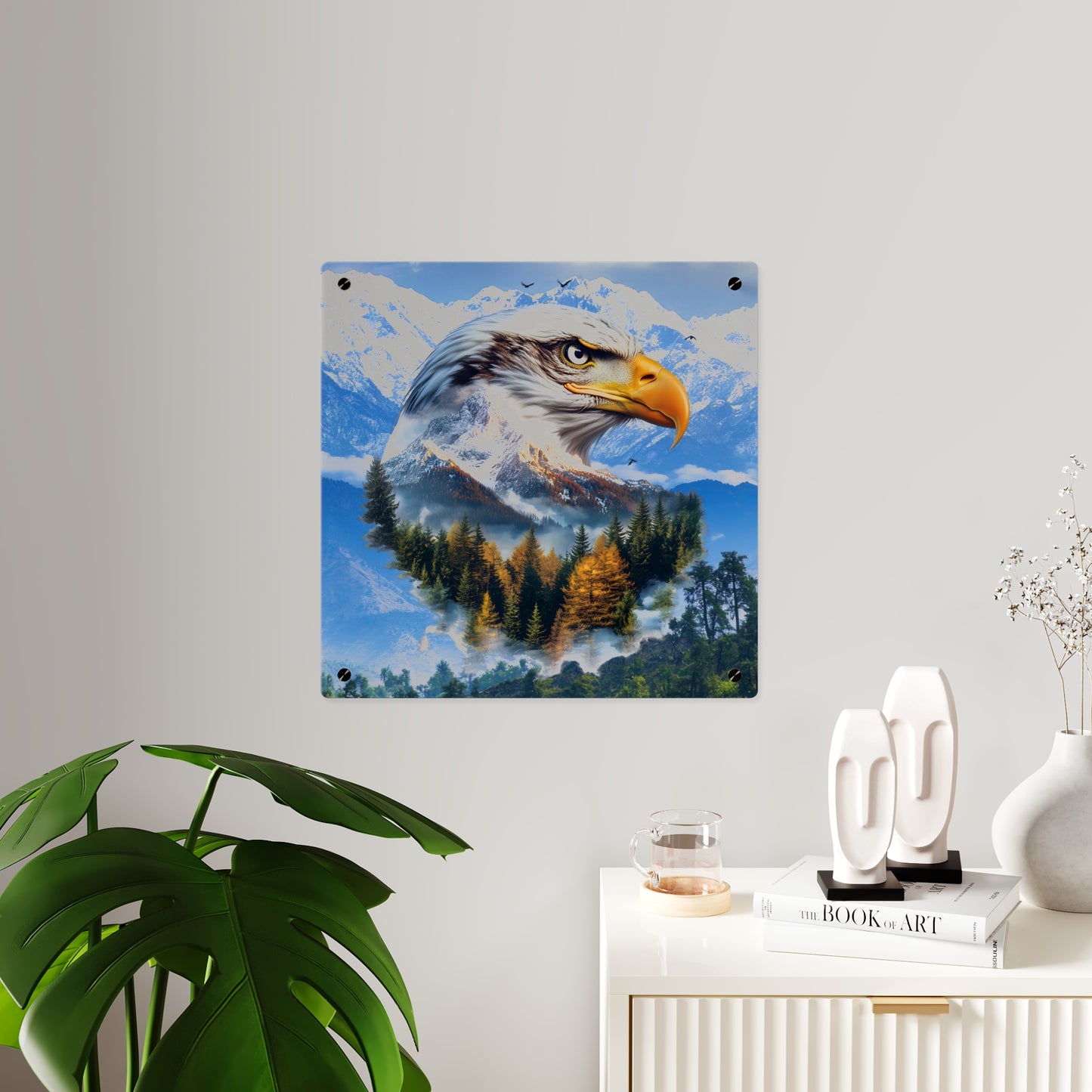 Eagle Mountain Acrylic Wall Art Panel — Patriotic Wilderness Landscape Decor