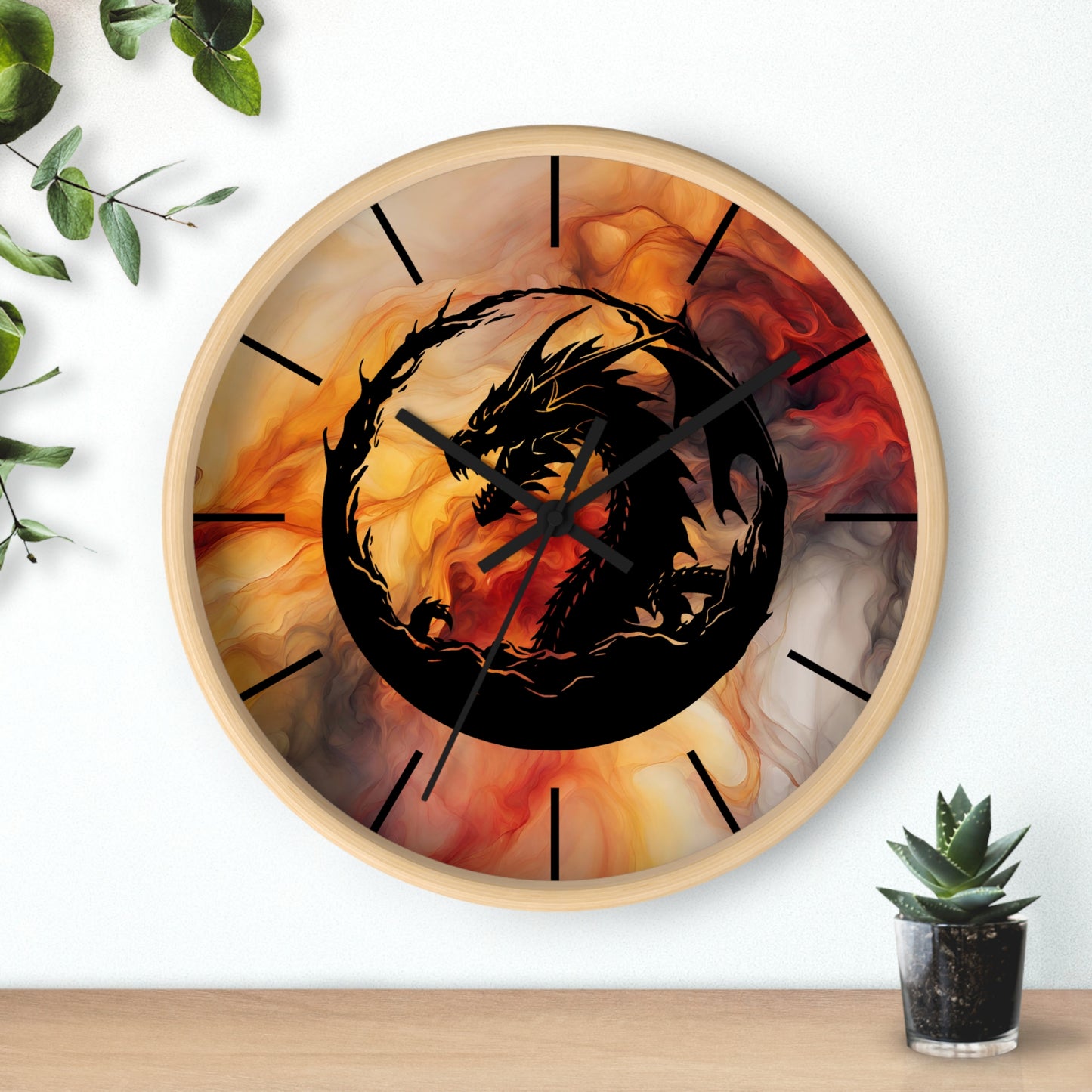 Dragon Smoky Wall Clock - Mystical Home Office Decor Gift