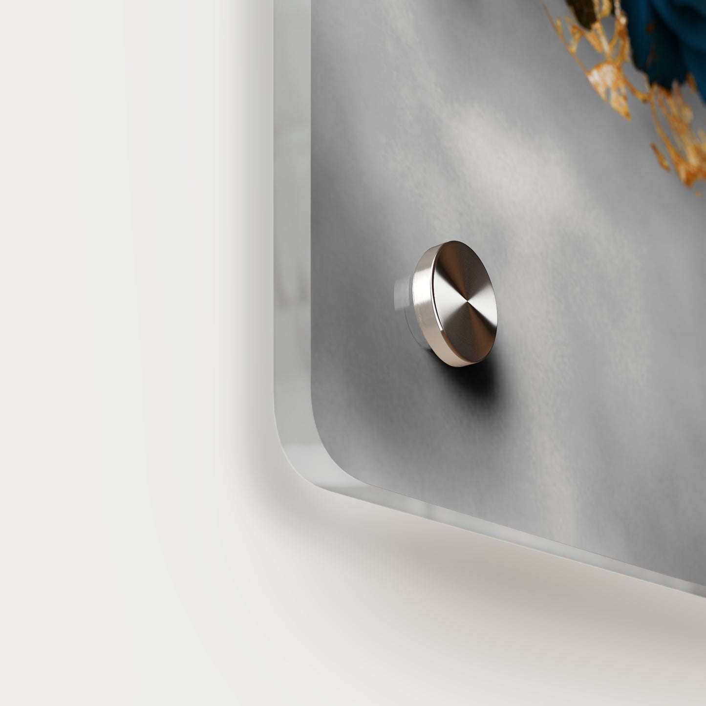 Lively Wolf Acrylic Wall Art Panel - Blue Roses Decor