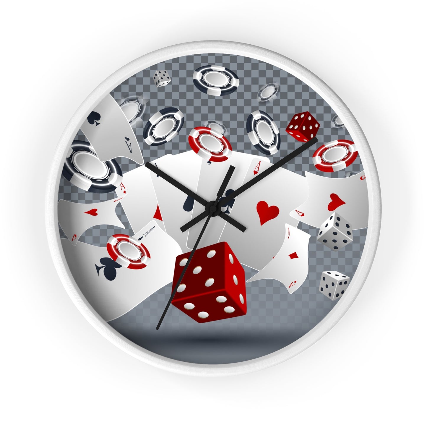 Poker Wall Clock - Game Room Man Cave Decor Gift