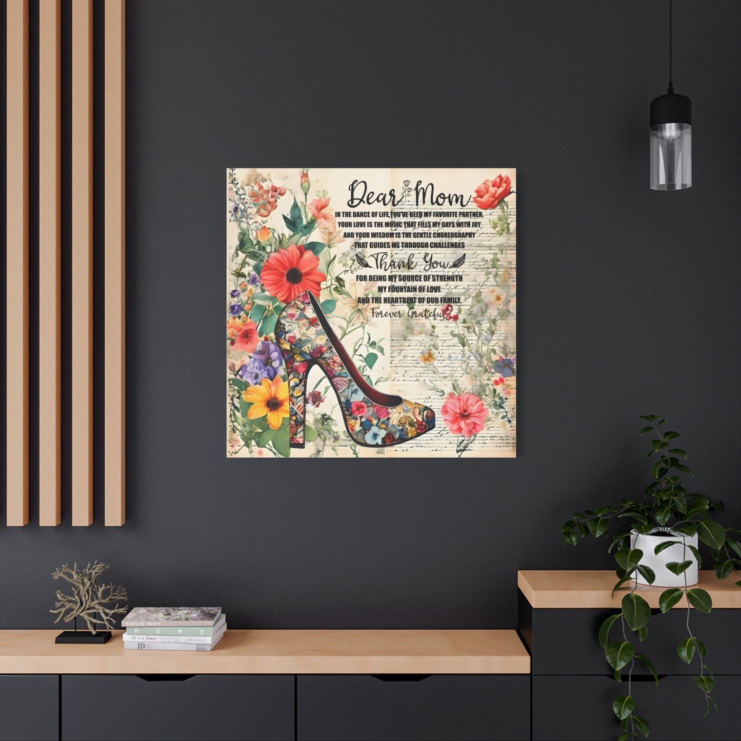 Inspirational Floral Canvas Wall Art for Mom - Perfect Gift for Mother's Day