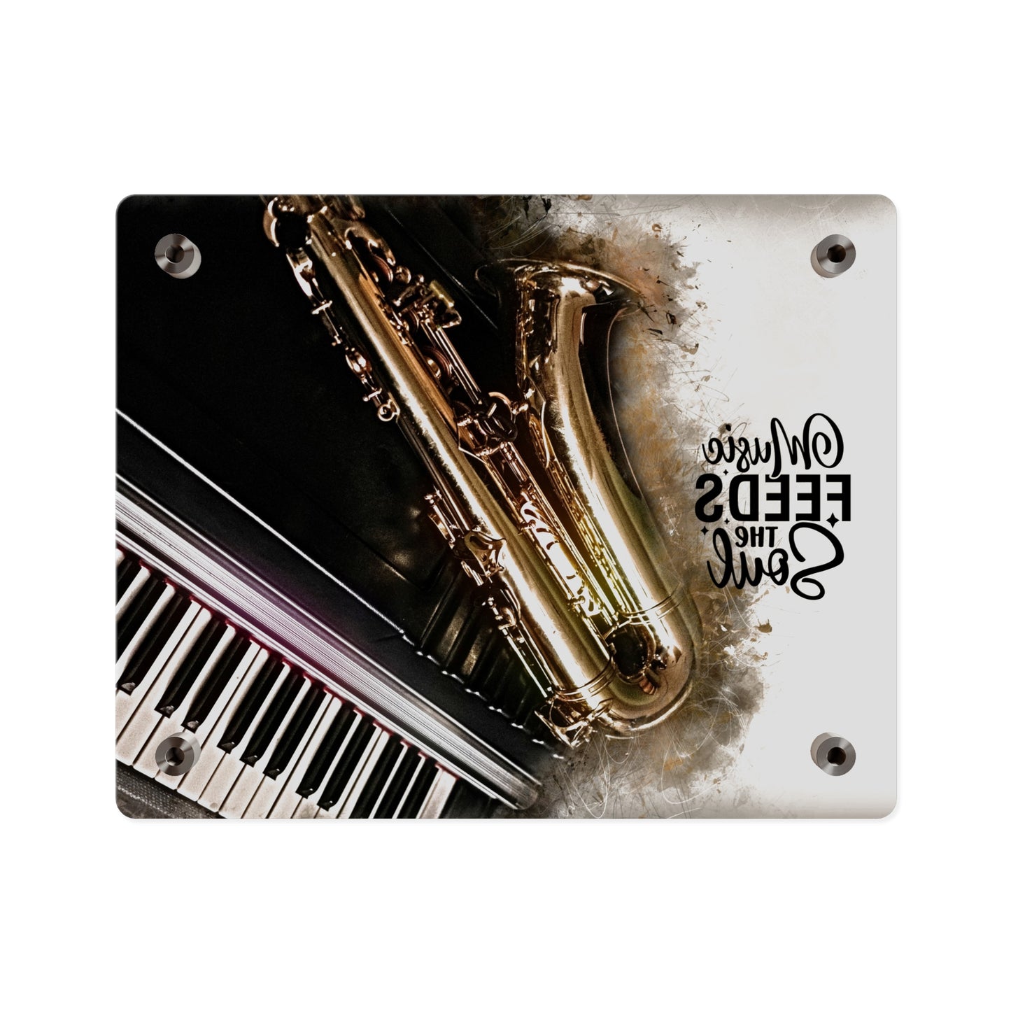 Inspirational Acrylic Wall Art Panel - "Music Feeds the Soul"