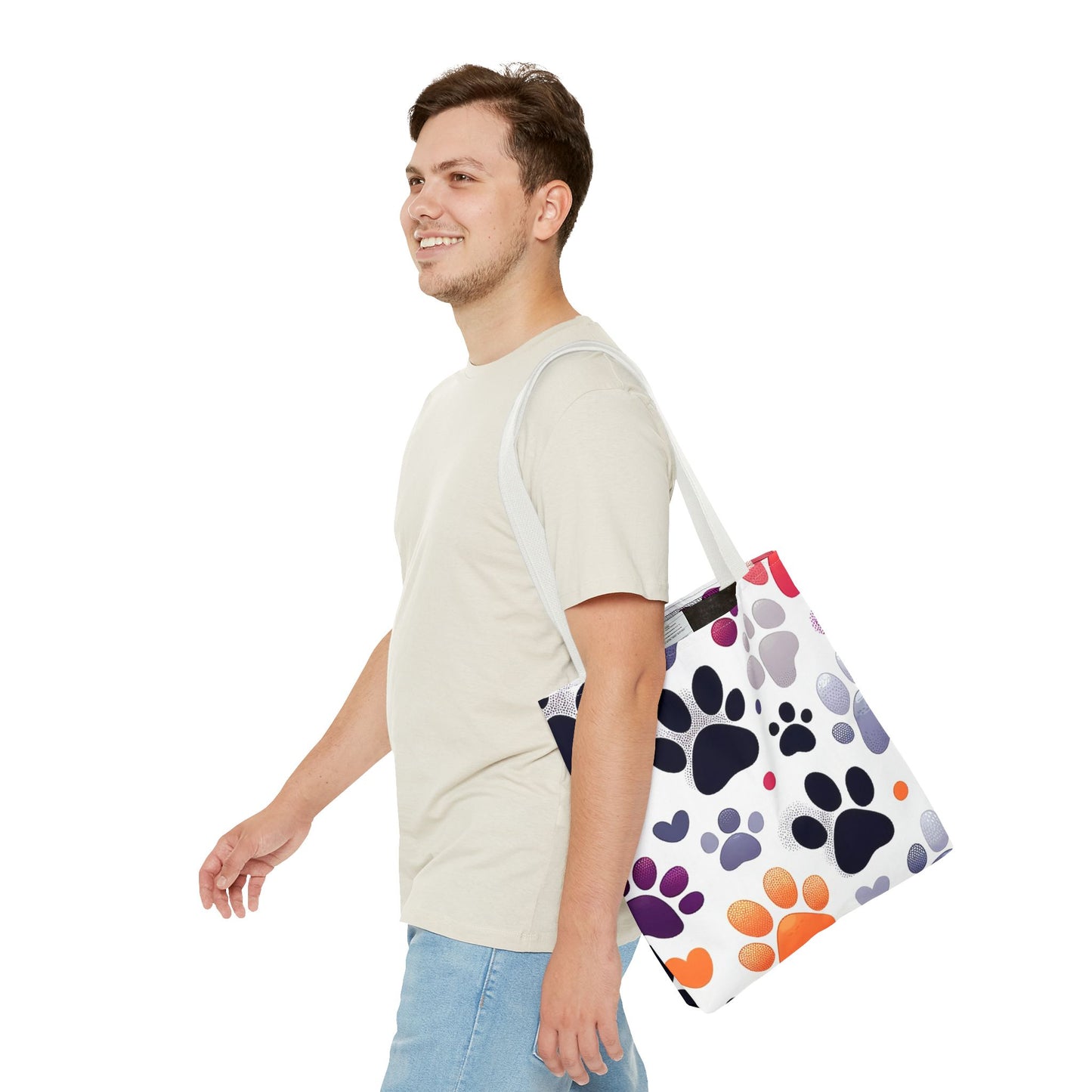 Paw Print FashionableTote Bag (AOP), Stylish, Animal Lovers, Pet Lovers, Great Gift Idea for Birthdays, Holidays or Any Occasion for Anyone