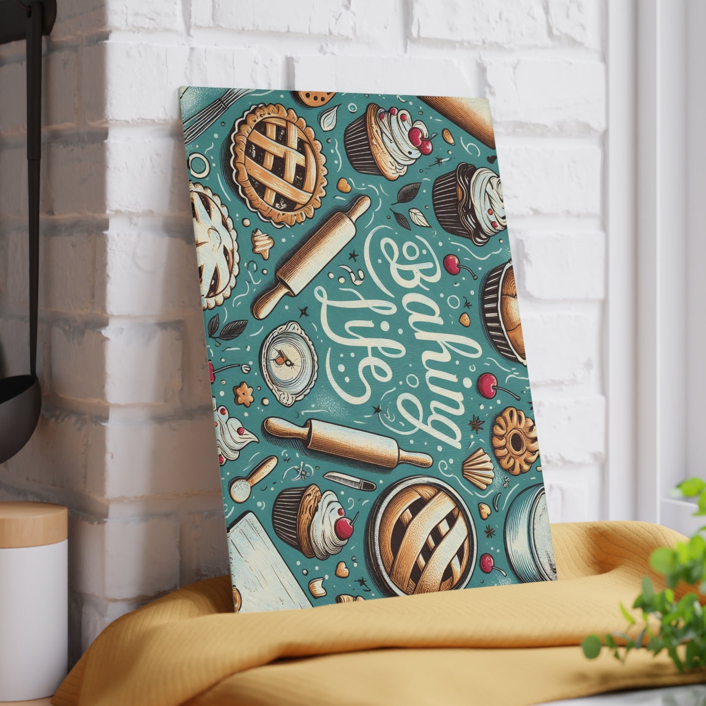 Baking Life Glass Cutting Board