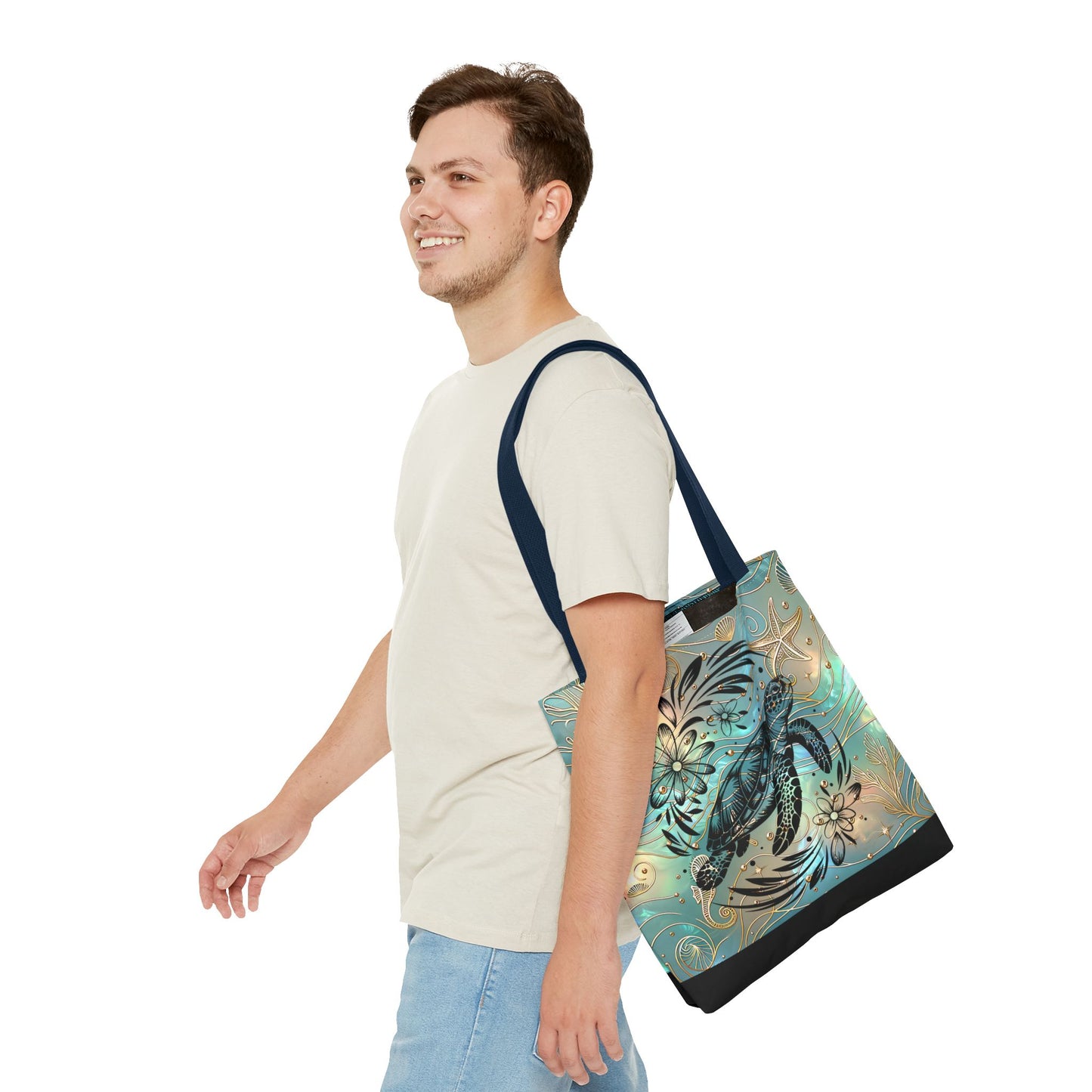 Ocean-Inspired Turtle Tote Bag - Beach Lover's Canvas Eco-Friendly Summer Gift