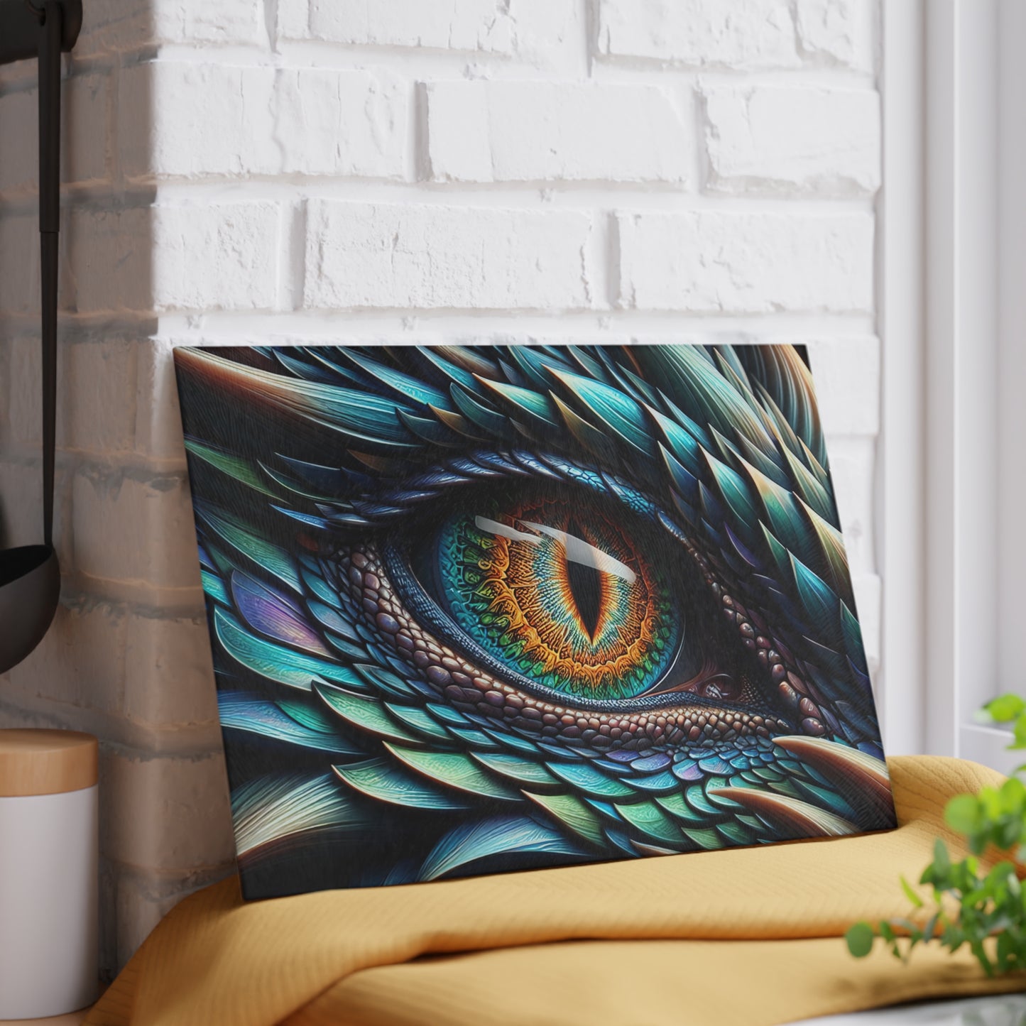 Vibrant Dragon Eye Glass Cutting Board - Perfect for Cooking Enthusiasts & Fantasy Lovers