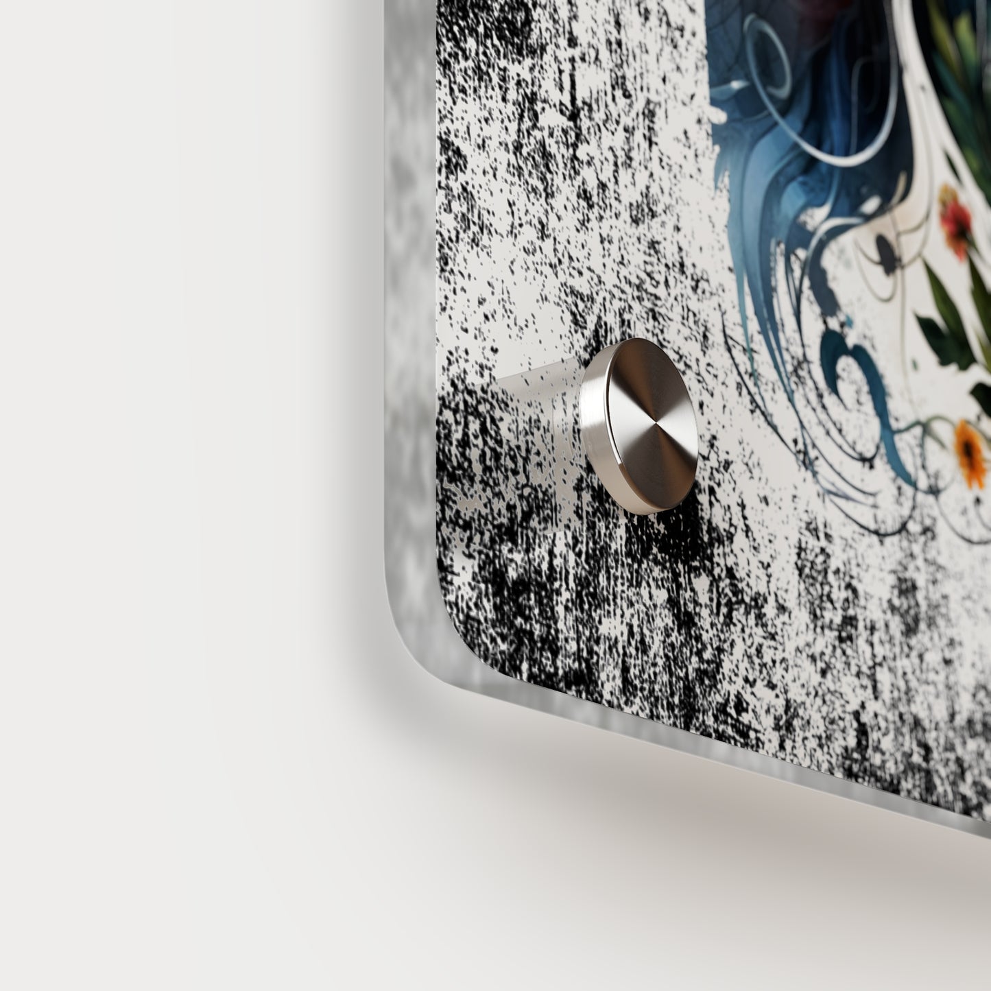 Vibrant Floral Horse Acrylic Wall Art Panel - Home Decor