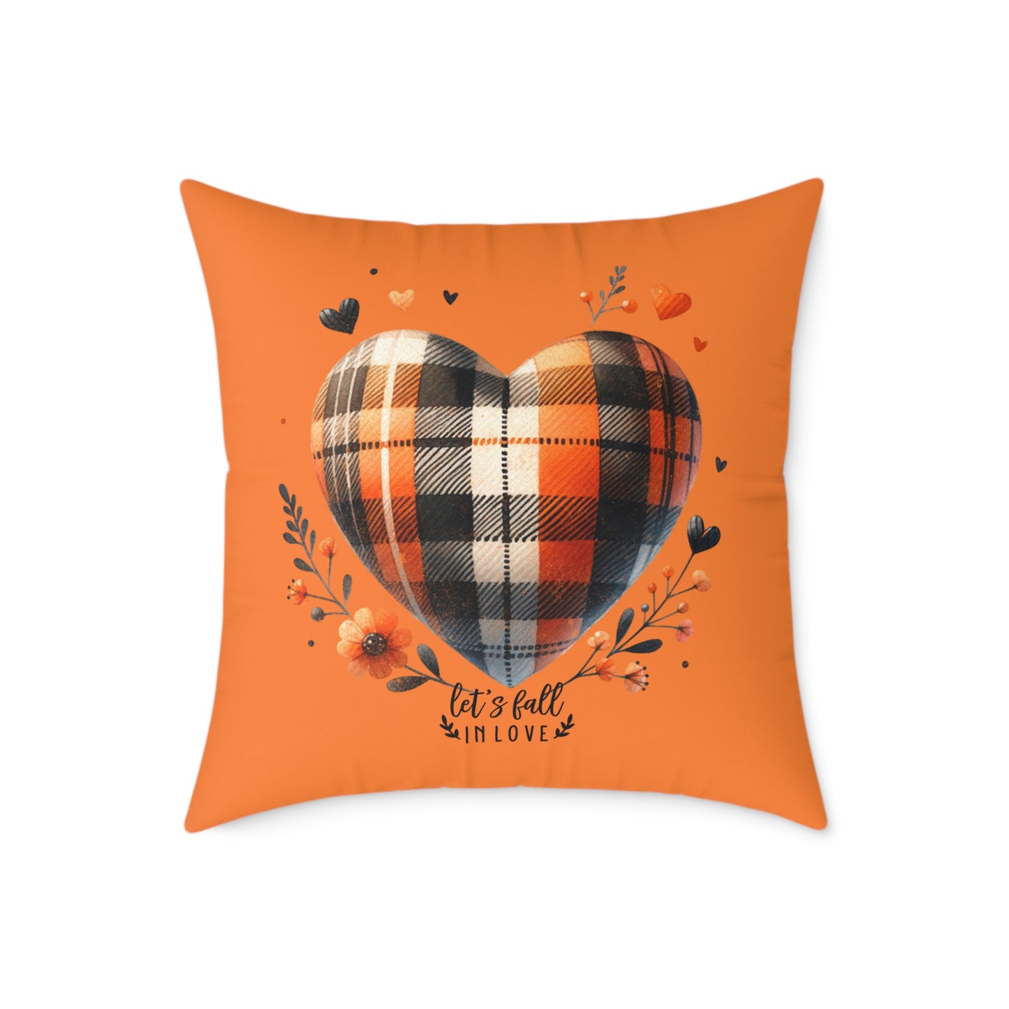 Fall Theme Square Poly Canvas Pillow, Beautiful Two-Sided Fall Theme and Fall Quote Decor for Home or Office, Stylish Accent for Any Room