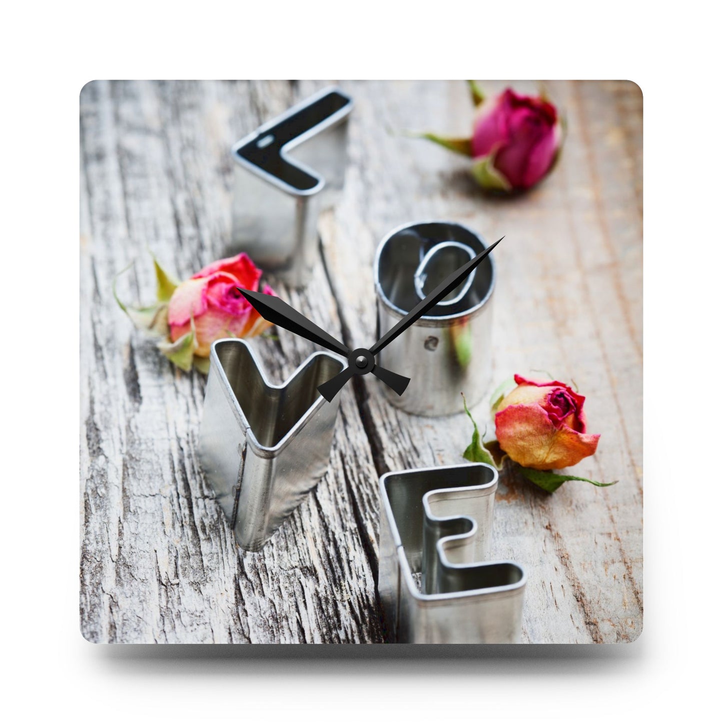 Rustic Charm Acrylic Wall Clock - Farmhouse Home Office Decor