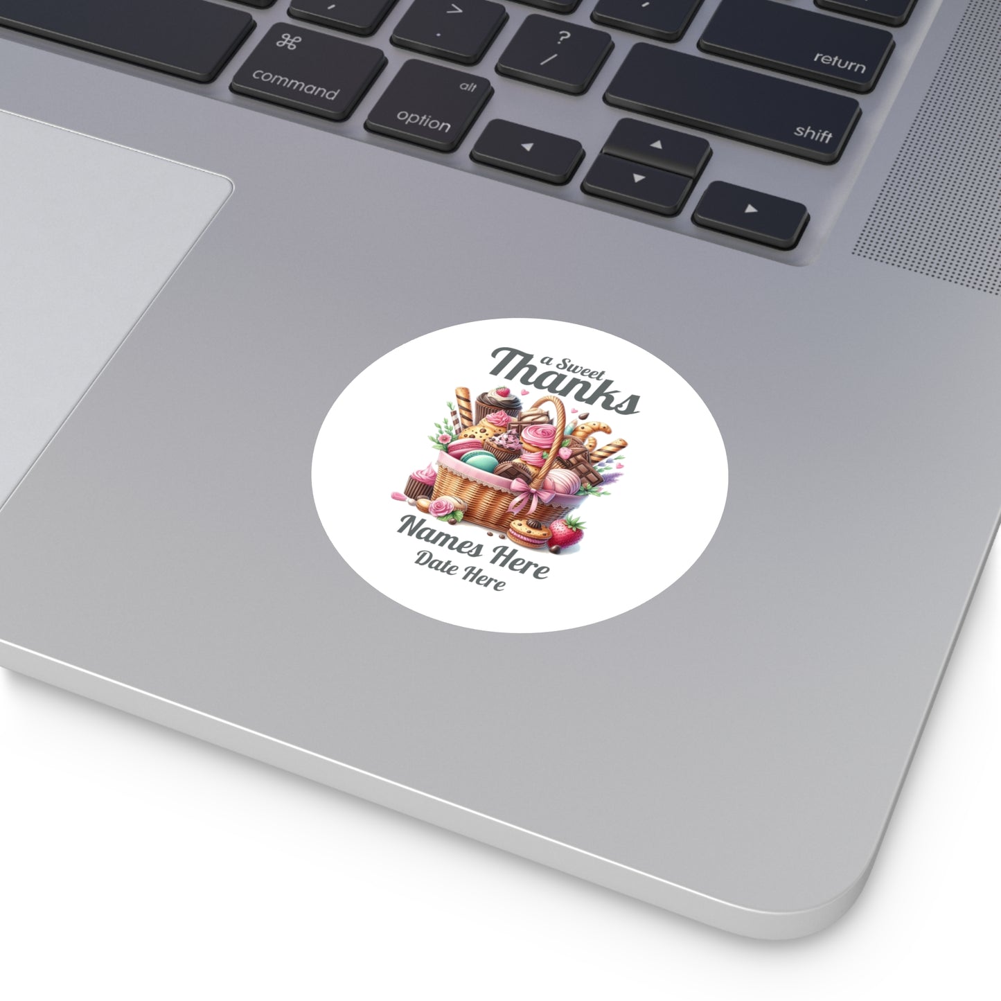 Sample Personalized Sweet Thanks Stickers for Events, Wedding Favors, Party Decor, Custom Labels, Gift Wrap