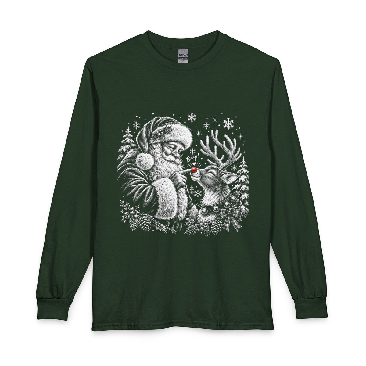 Christmas Winter Wonderland Santa & Reindeer Long Sleeve T-Shirt
