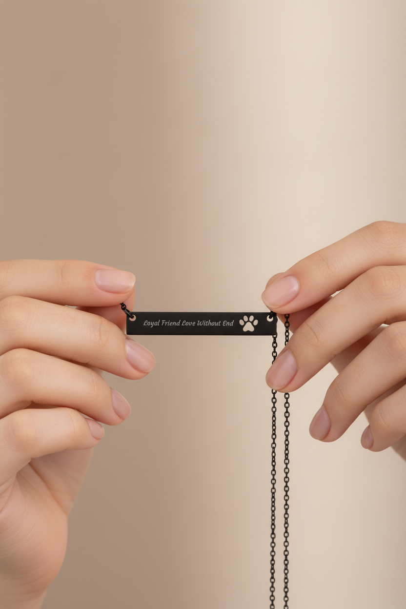 Black PVD loyal friend pendant