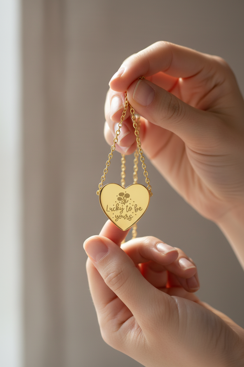 Gold PVD heart pendant